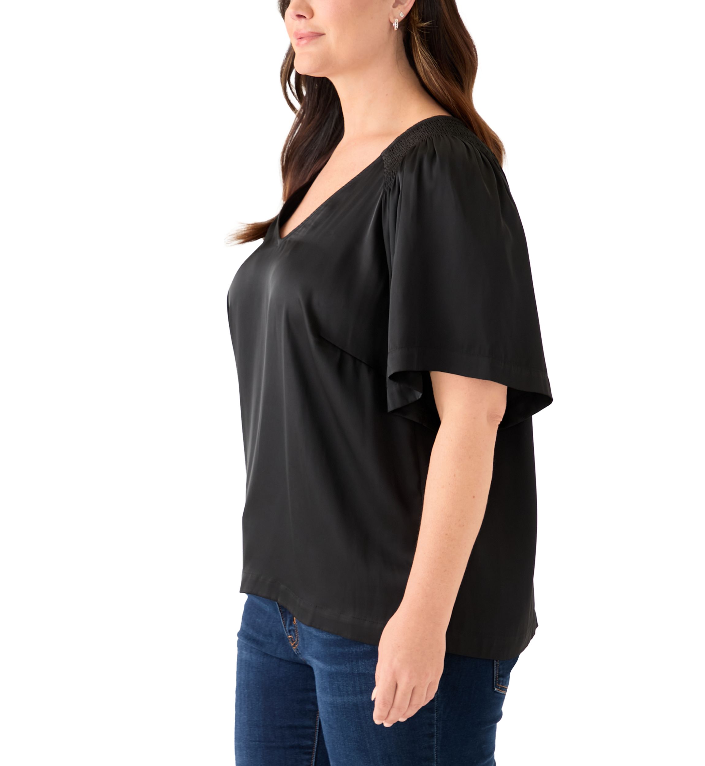 Plus Size Smocked Woven Airflow Top