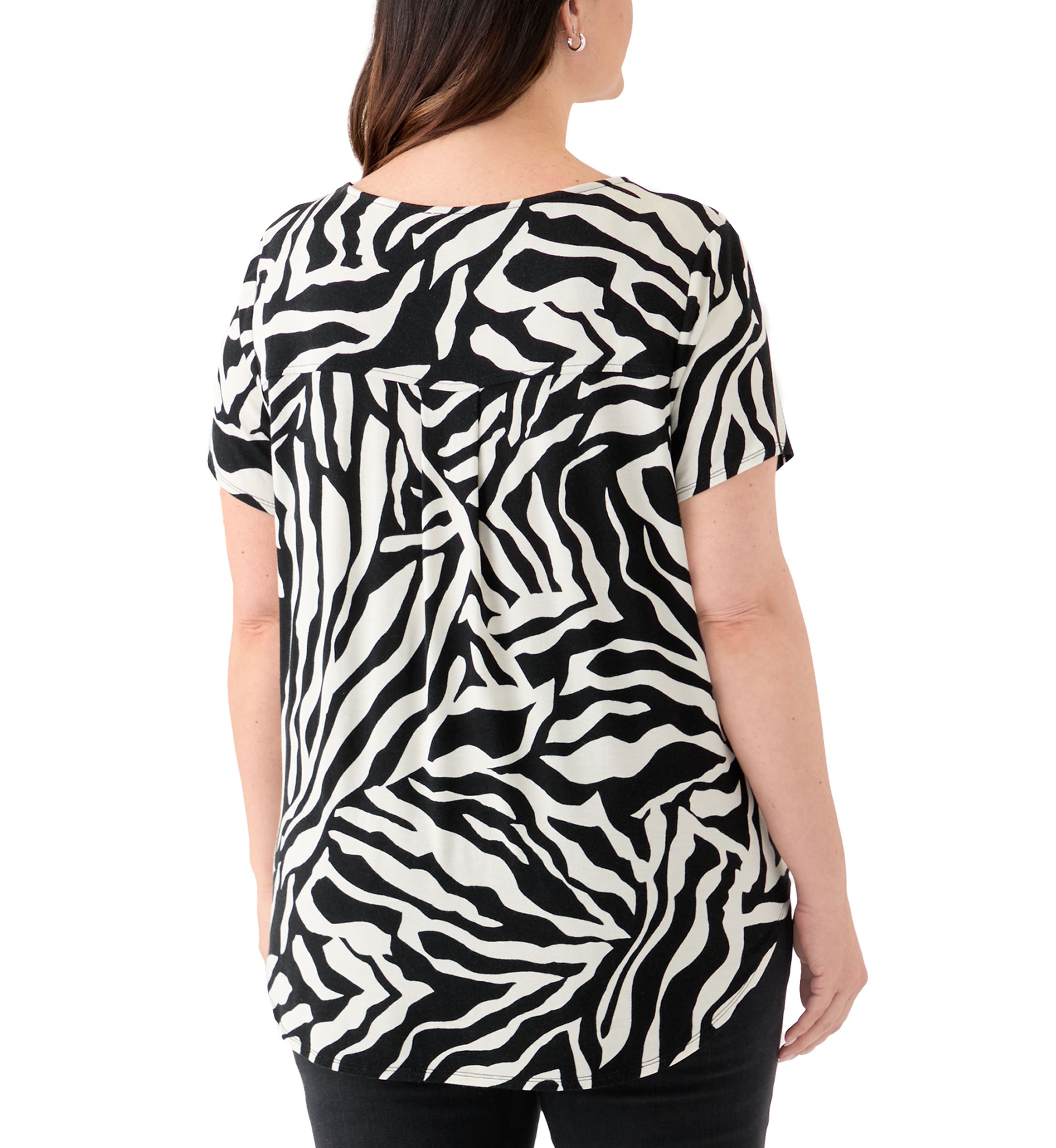 Plus Size Short Sleeve Pleat Back T-Shirt