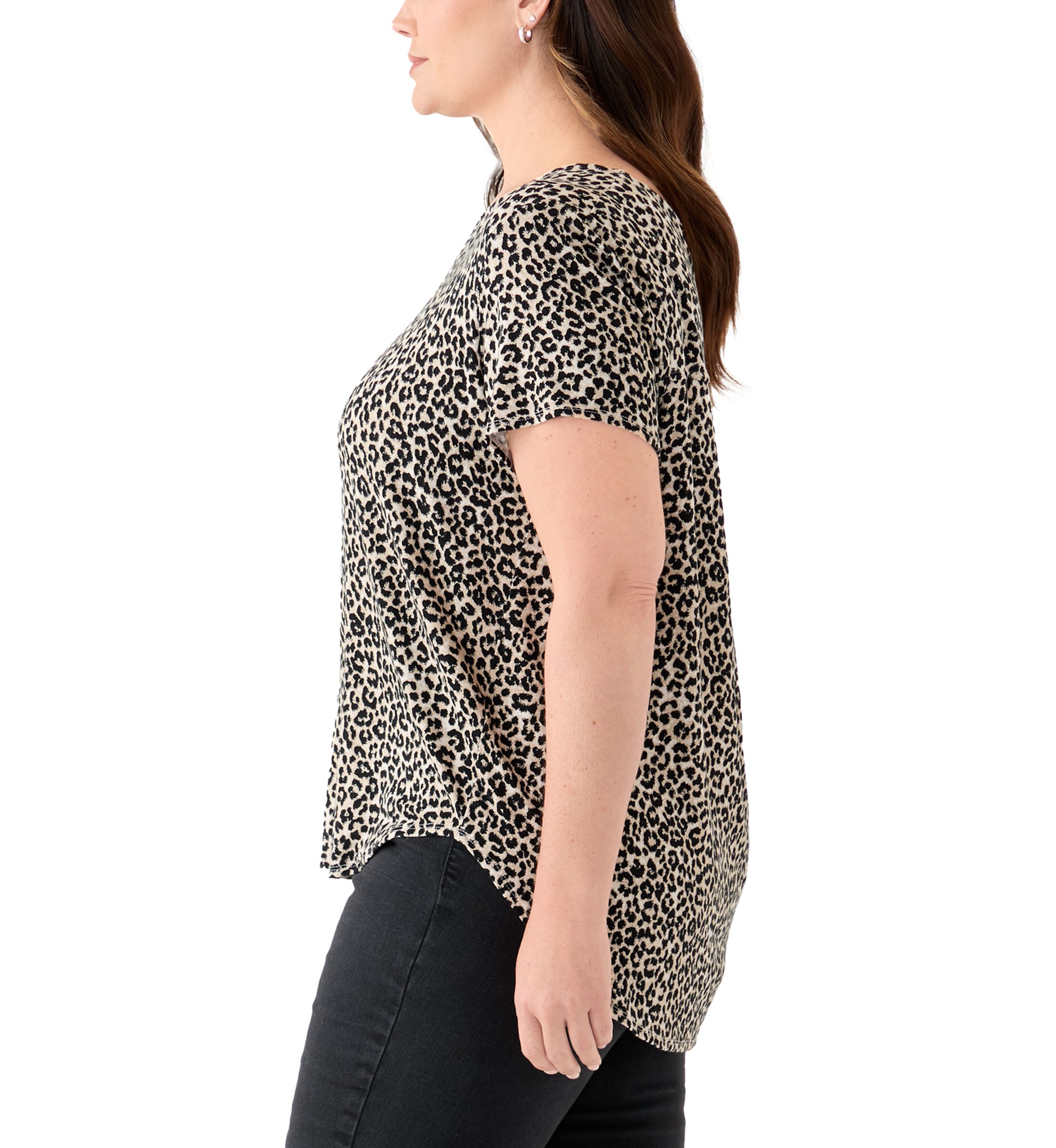 Plus Size Short Sleeve Pleat Back T-Shirt