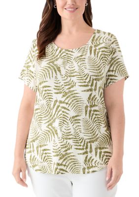 PHILOSOPHY BY REPUBLIC Women's Plus Size Short Sleeve Pleat Back T-Shirt