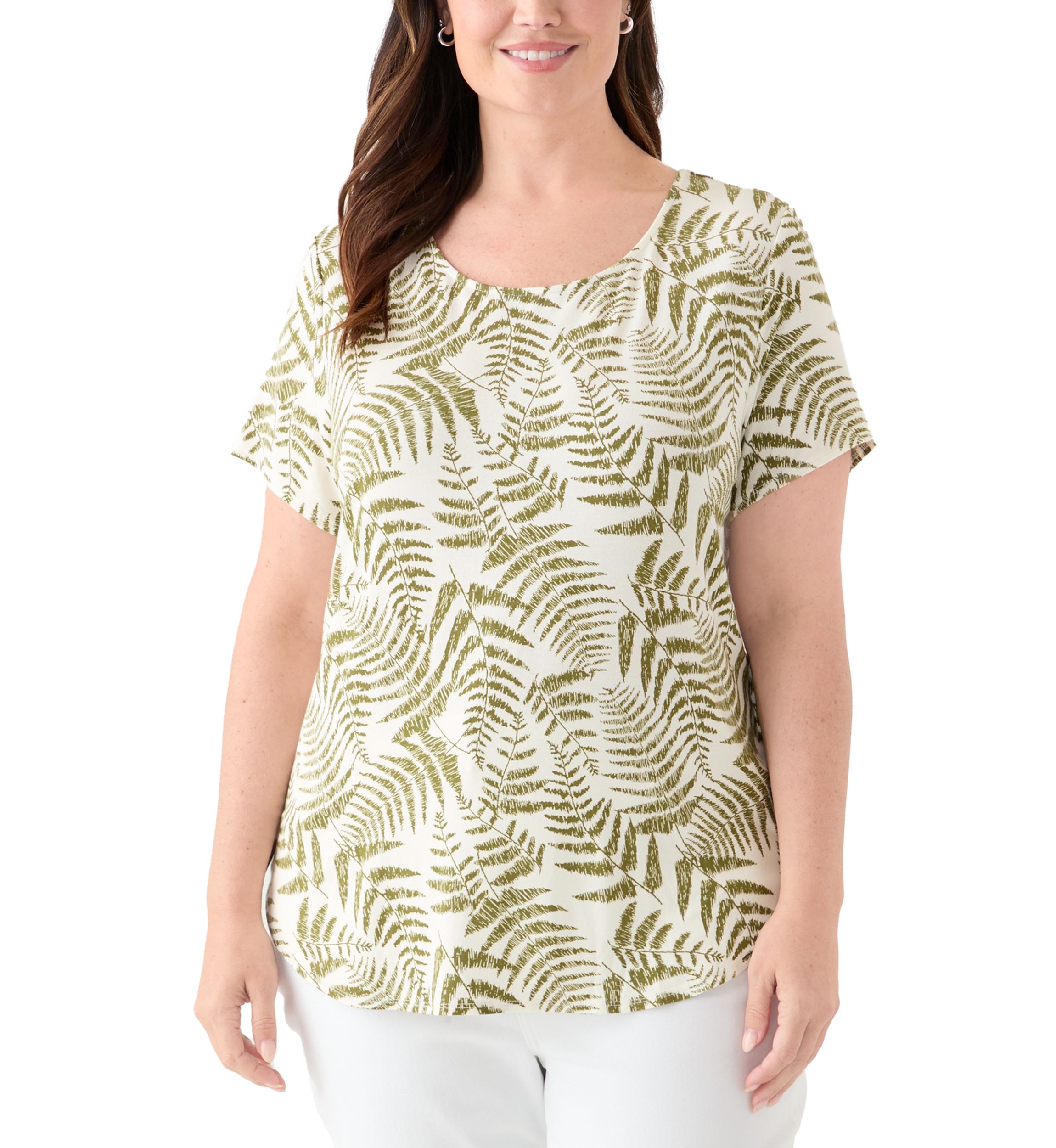 Plus Size Short Sleeve Pleat Back T-Shirt