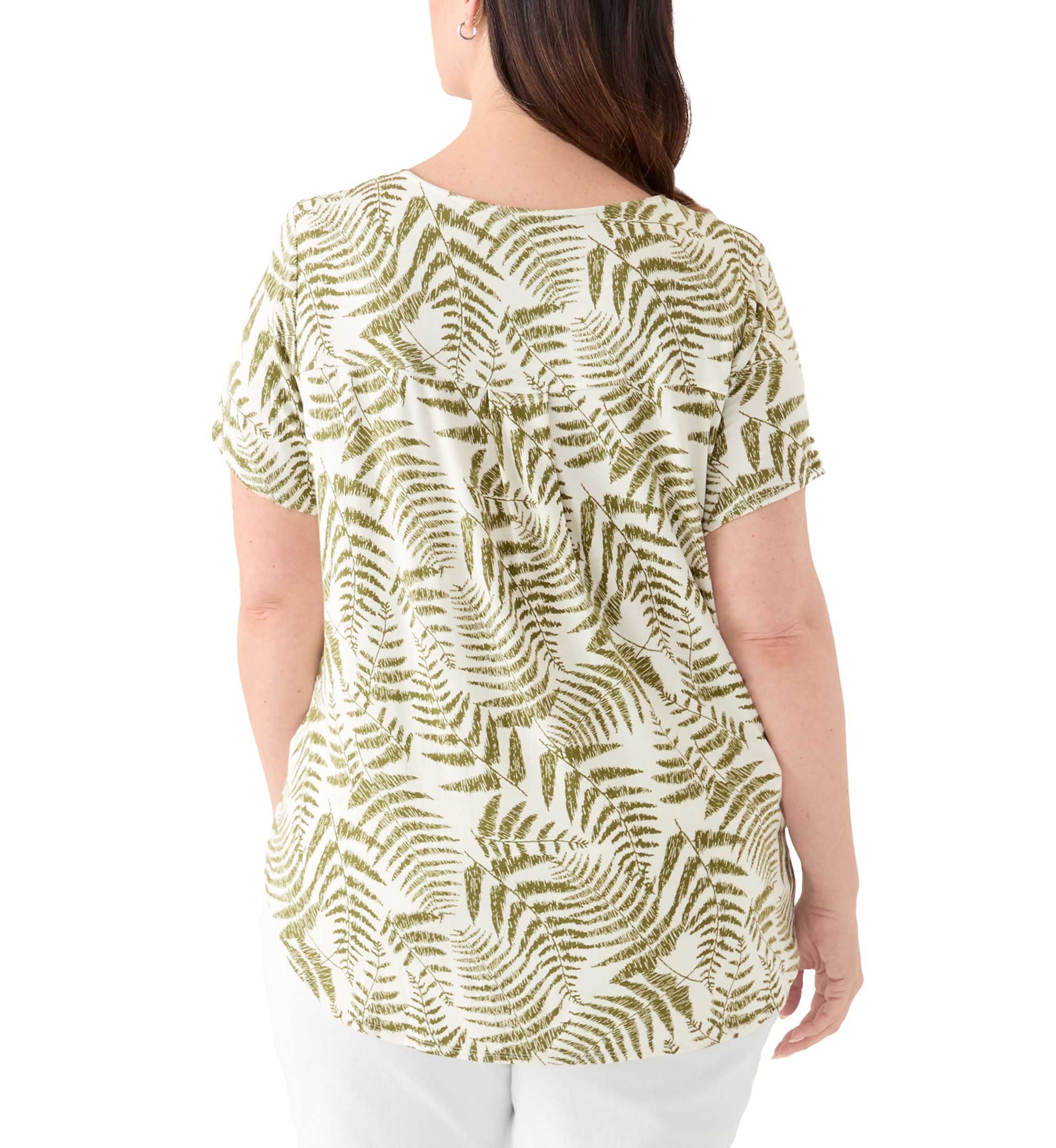 Plus Size Short Sleeve Pleat Back T-Shirt