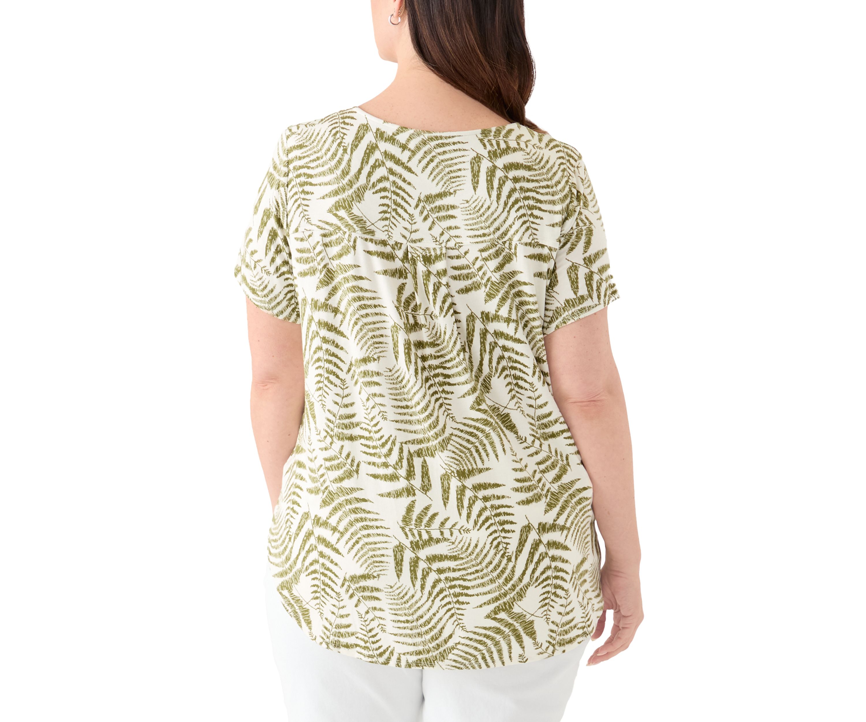 Plus Size Short Sleeve Pleat Back T-Shirt
