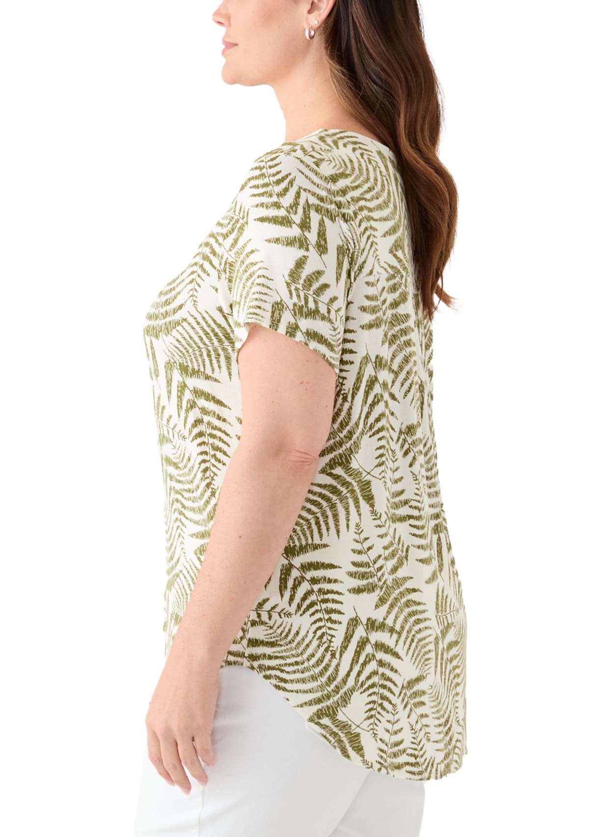 Plus Size Short Sleeve Pleat Back T-Shirt