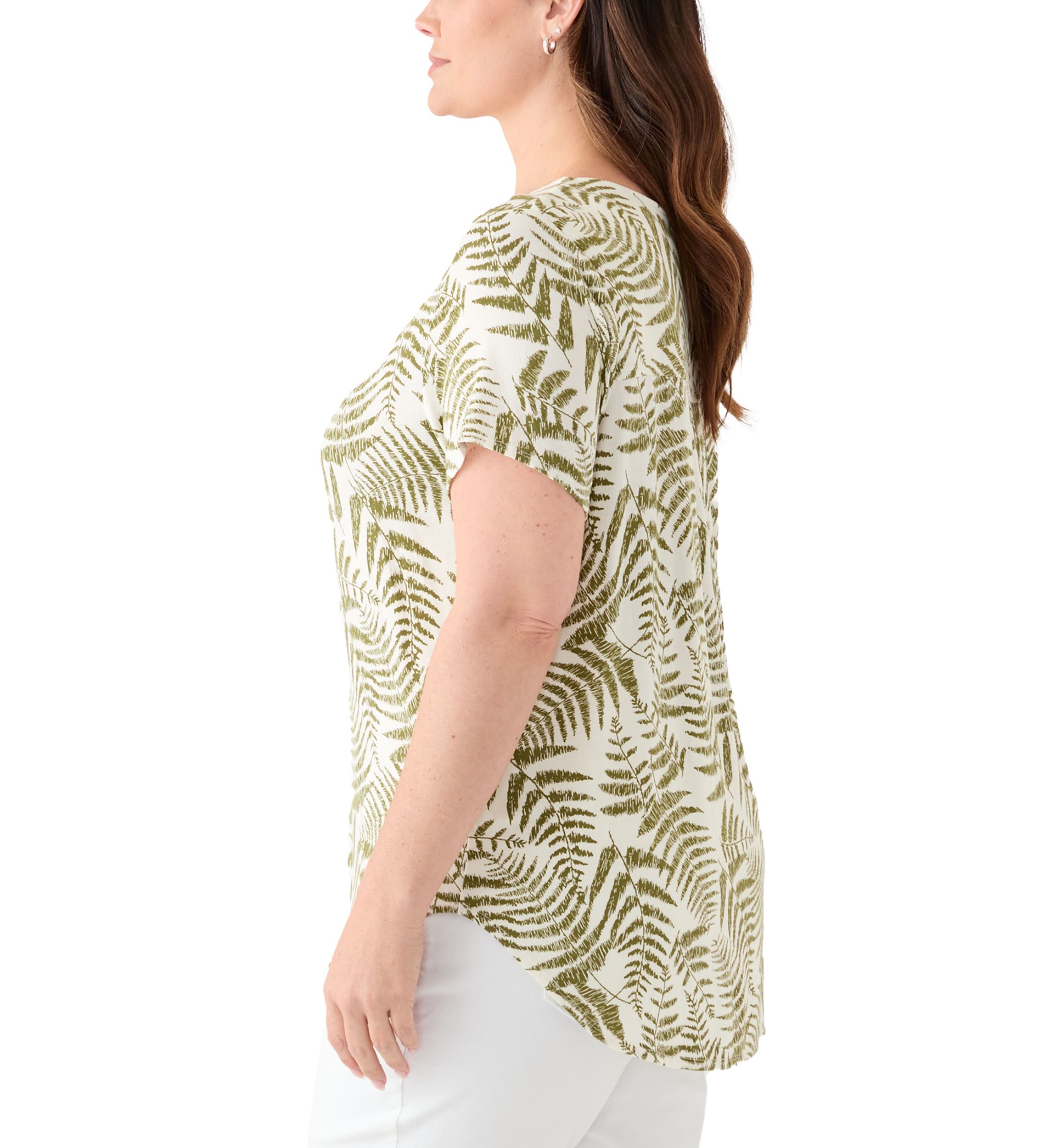 Plus Size Short Sleeve Pleat Back T-Shirt