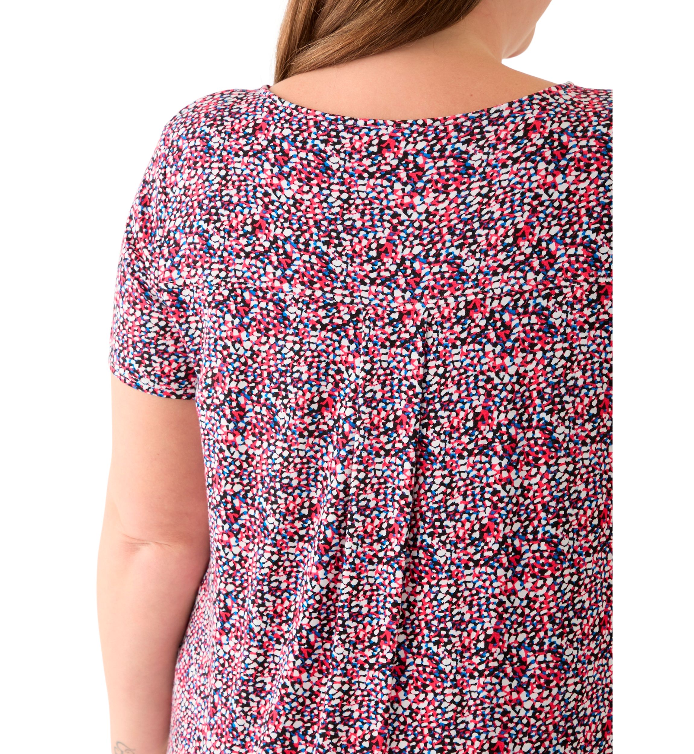 Plus Size Short Sleeve Crew Neck Round High Low T-Shirt
