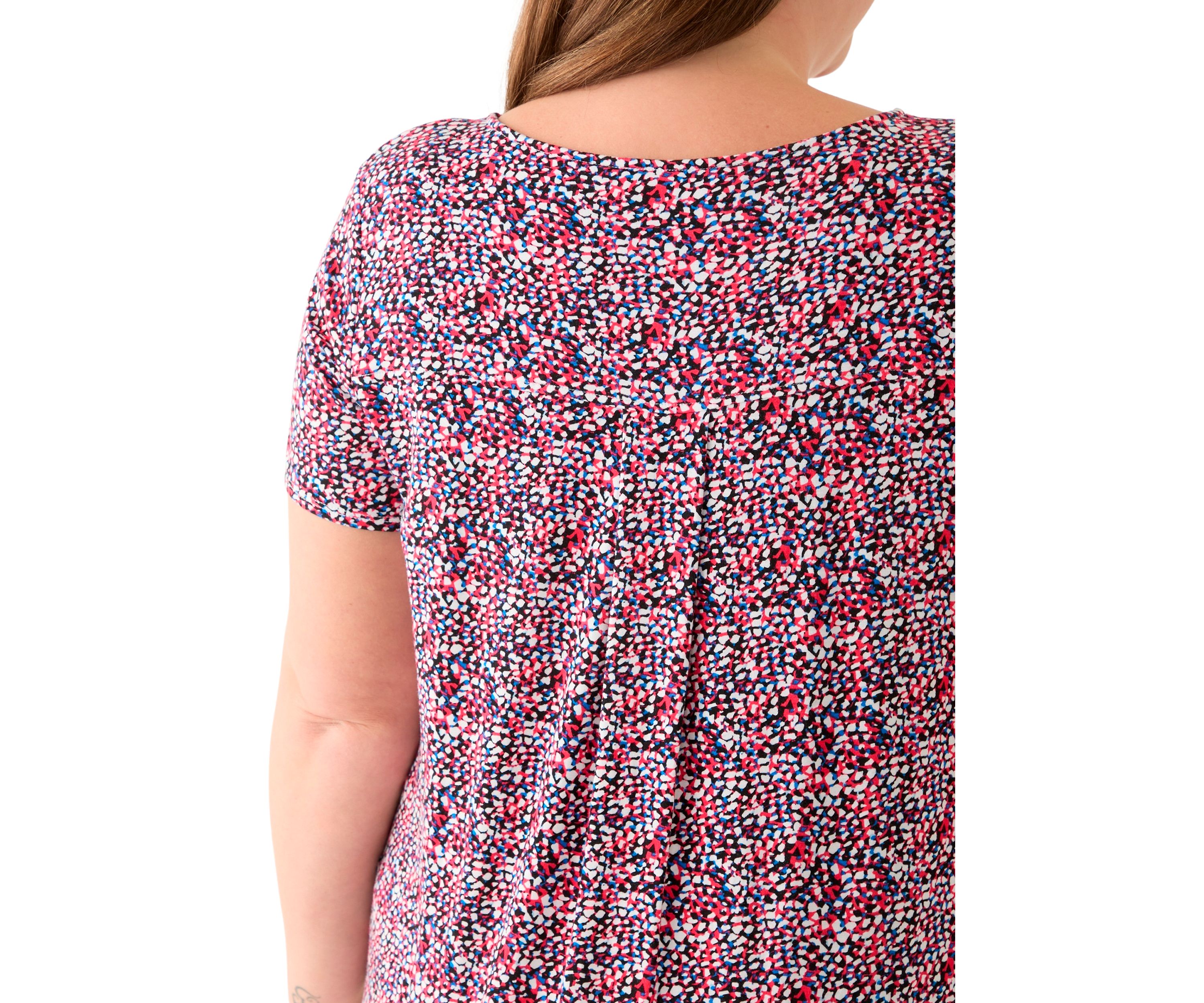 Plus Size Short Sleeve Crew Neck Round High Low T-Shirt