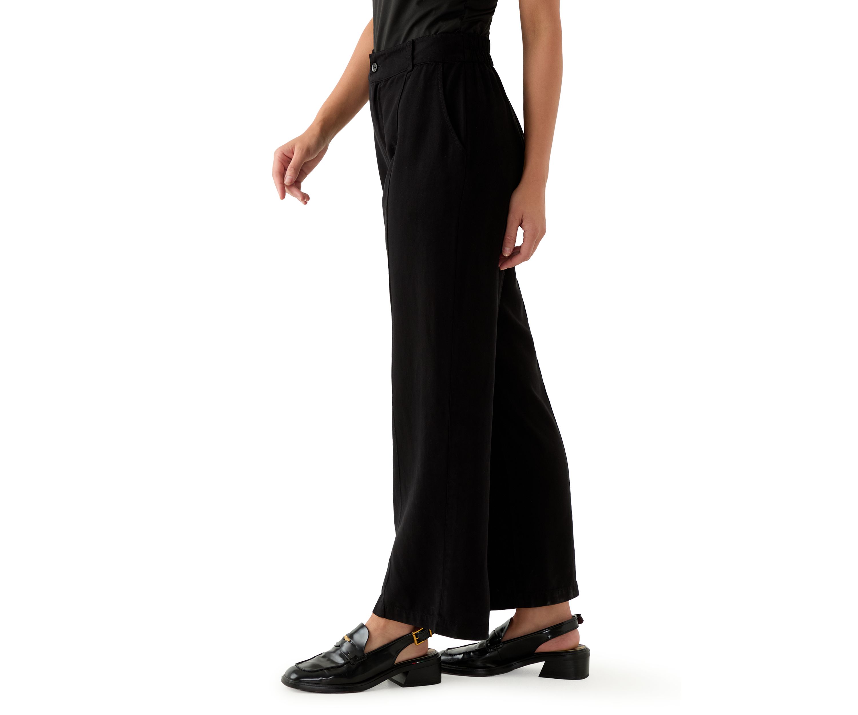 Petite Elastic Waistband Trousers