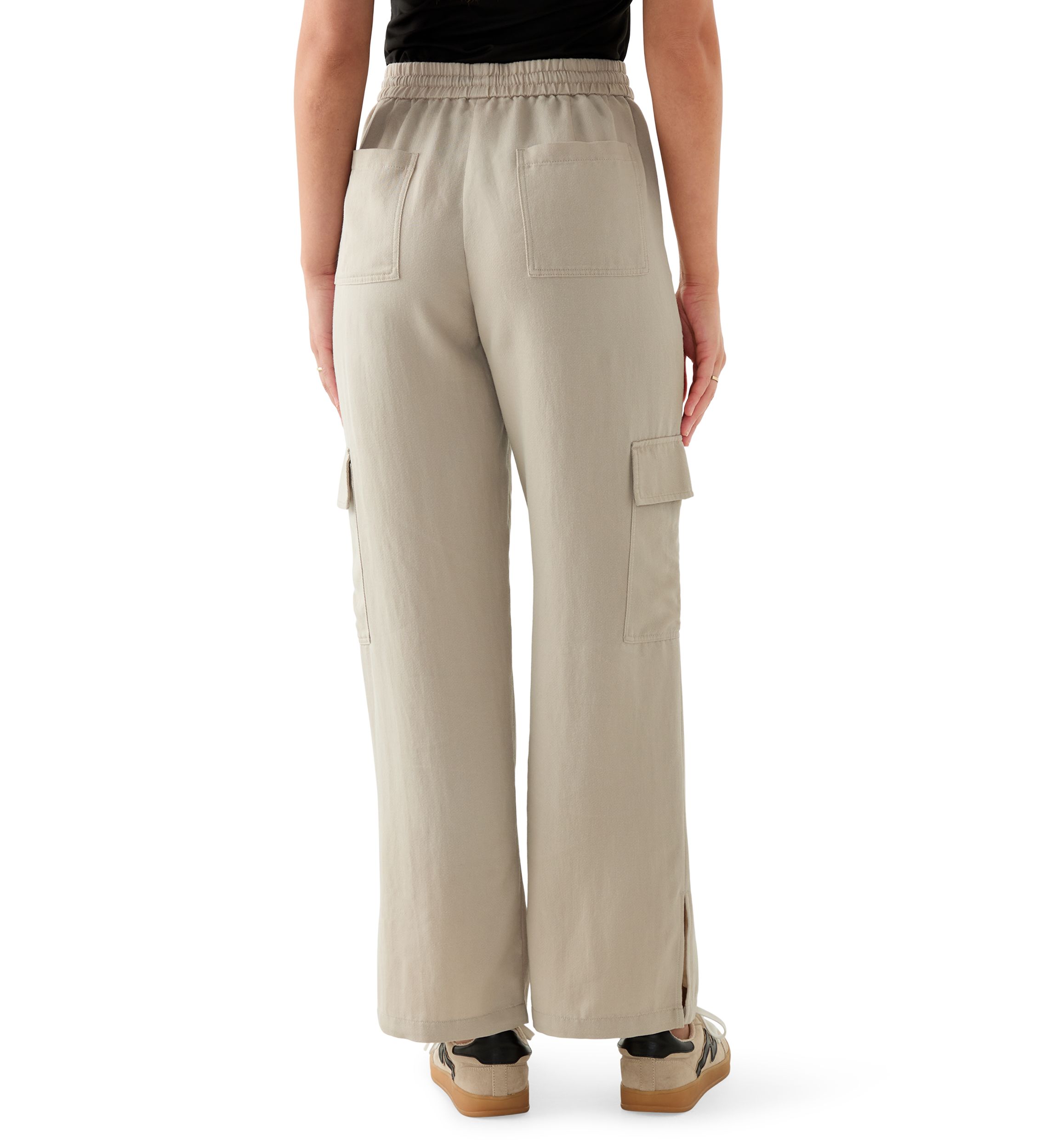 Petite Tie-Front Cargo Pants