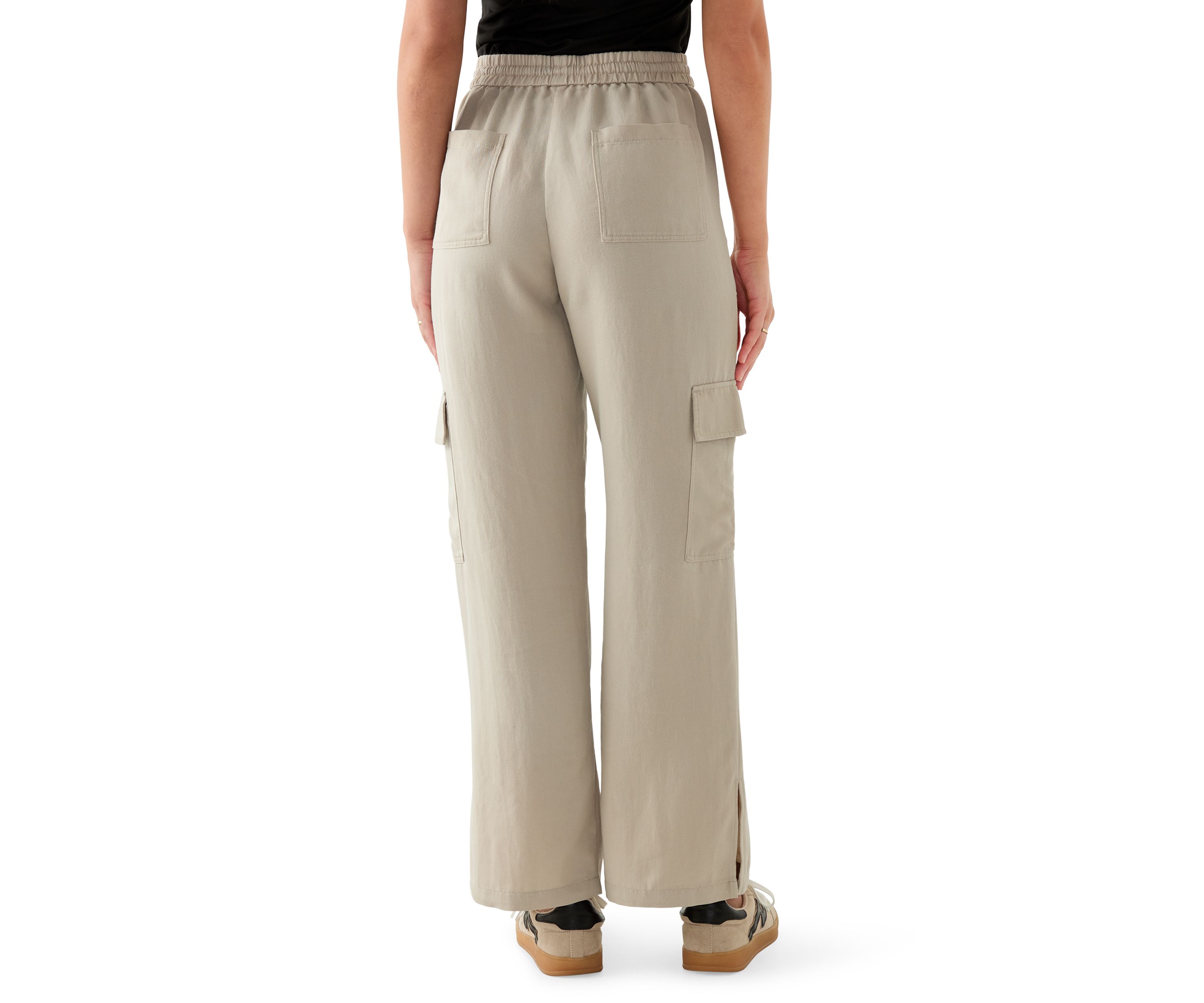 Petite Tie-Front Cargo Pants