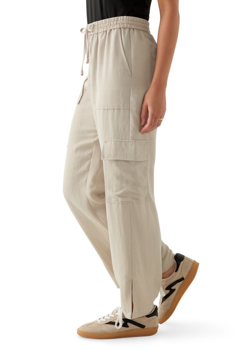 Petite Tie-Front Cargo Pants