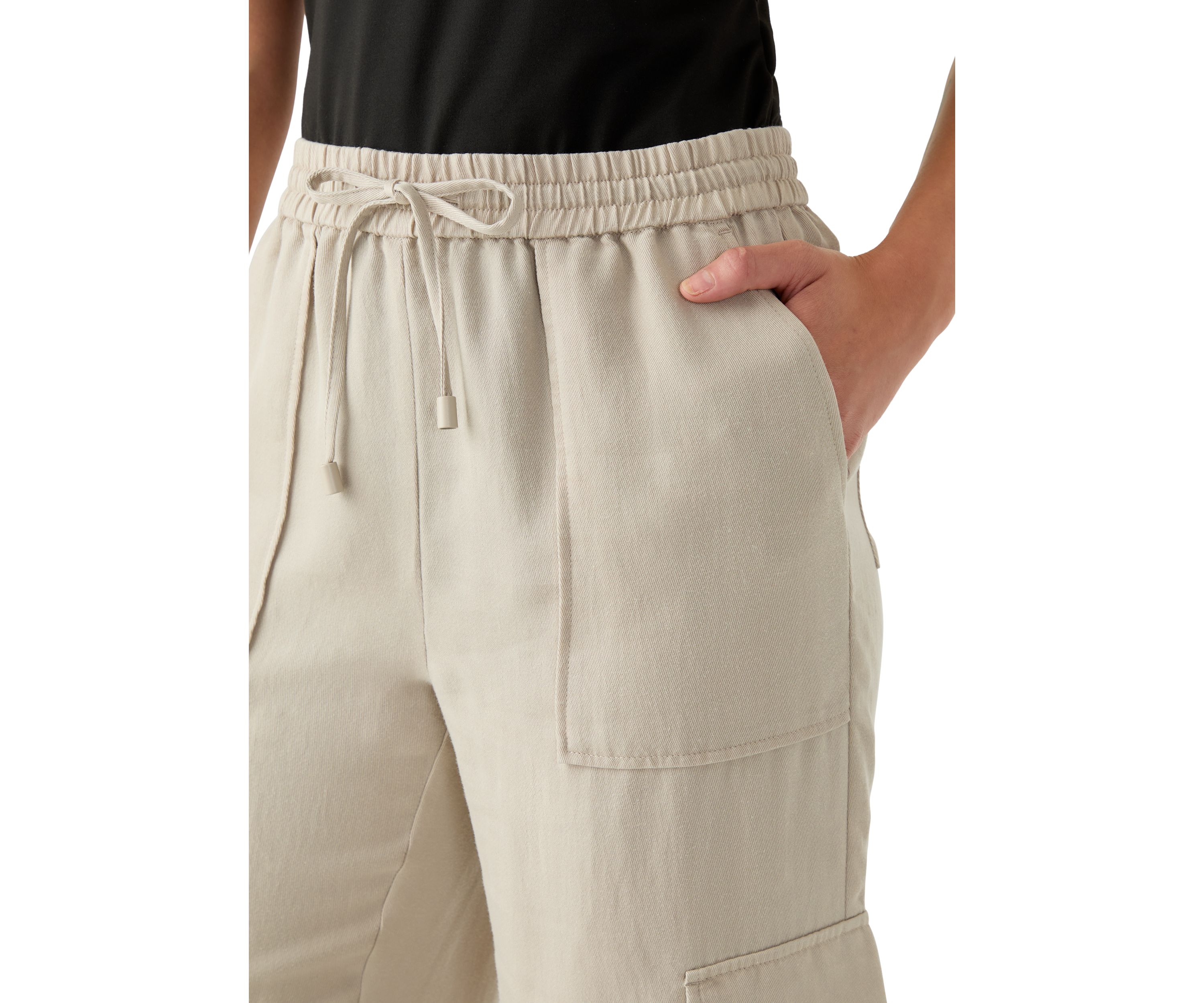 Petite Tie-Front Cargo Pants