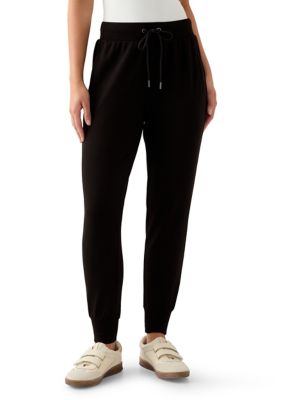 PHILOSOPHY BY REPUBLIC Women's Petite Scuba Pull On Tie Waist Joggers