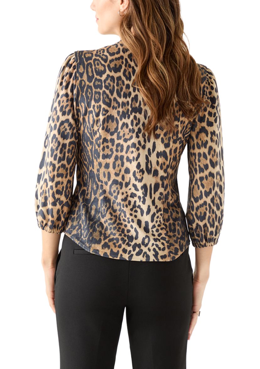 Womens 3/4 Sleeve Vegan Suede Shirt