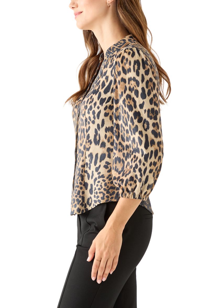 Womens 3/4 Sleeve Vegan Suede Shirt