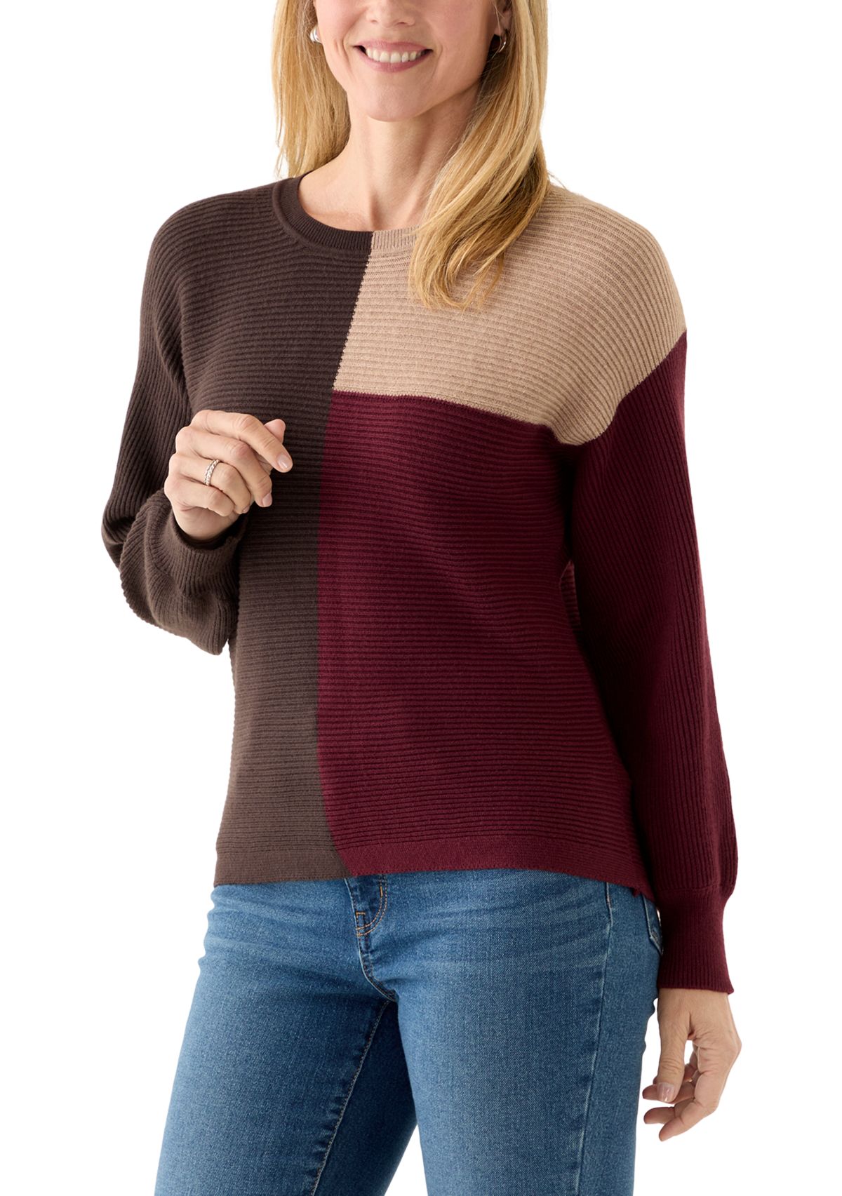 Womens Colorblock Sweater