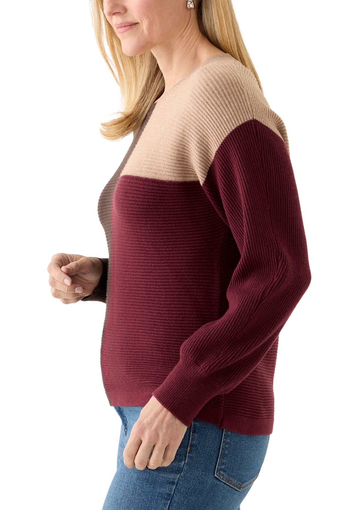 Womens Colorblock Sweater