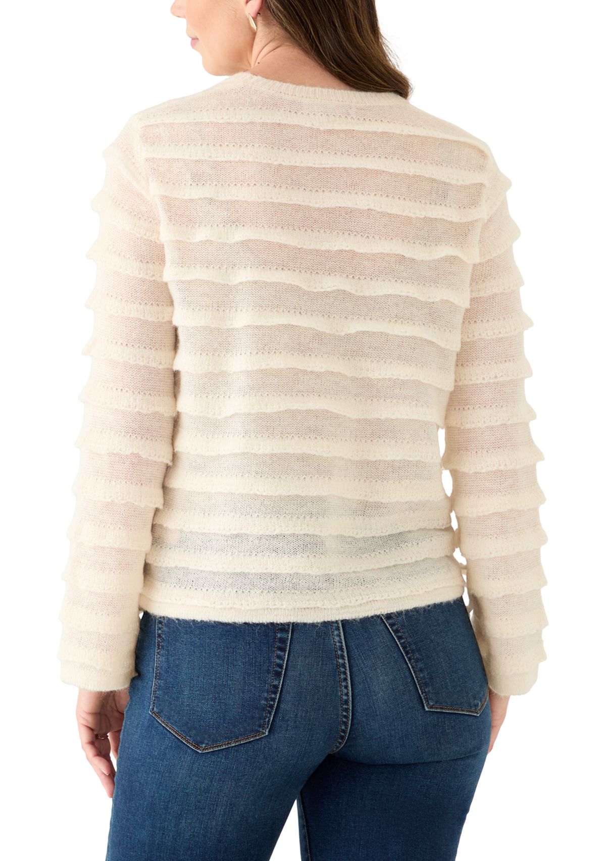Womens Long Sleeve Textured Sweater