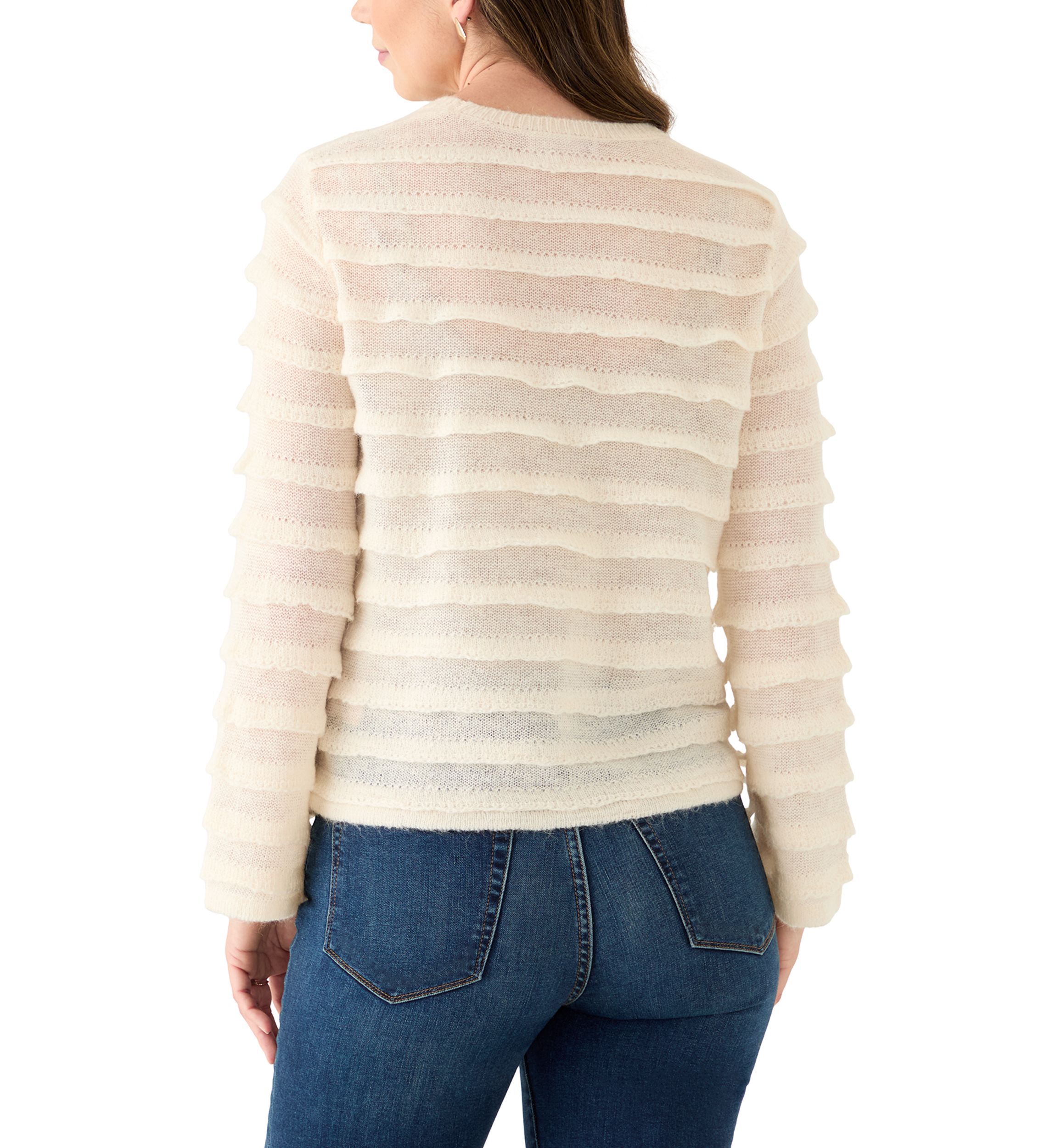 Womens Long Sleeve Textured Sweater