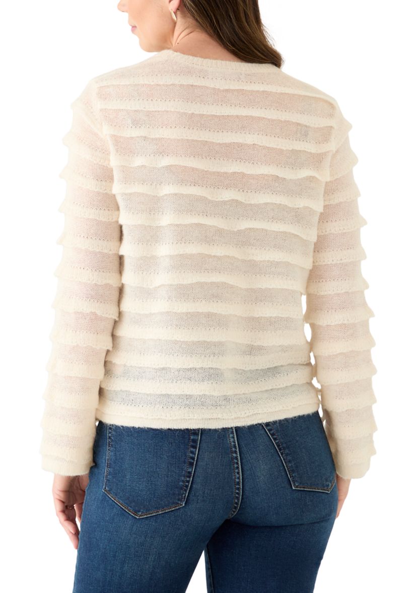 Womens Long Sleeve Textured Sweater