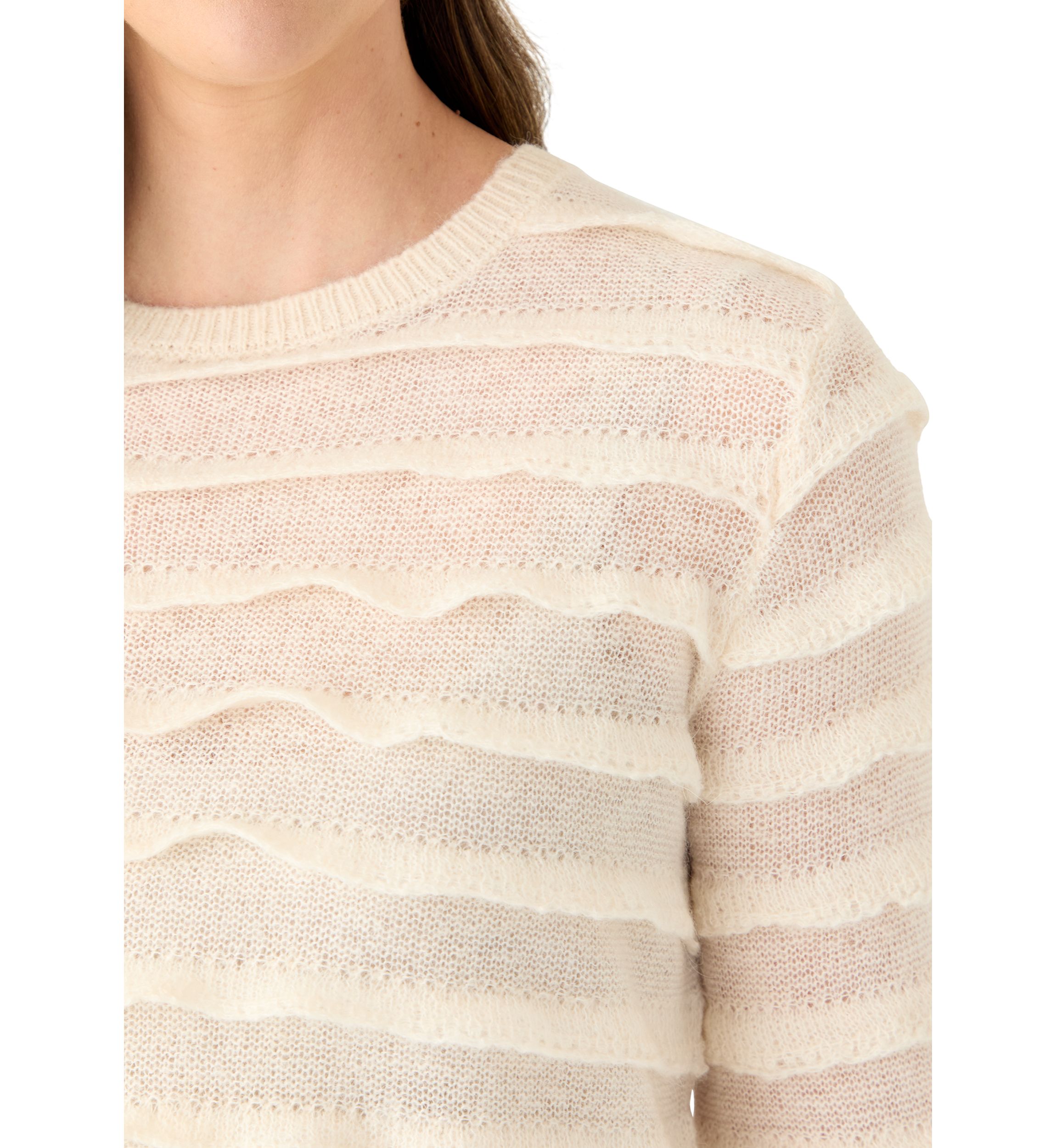 Womens Long Sleeve Textured Sweater