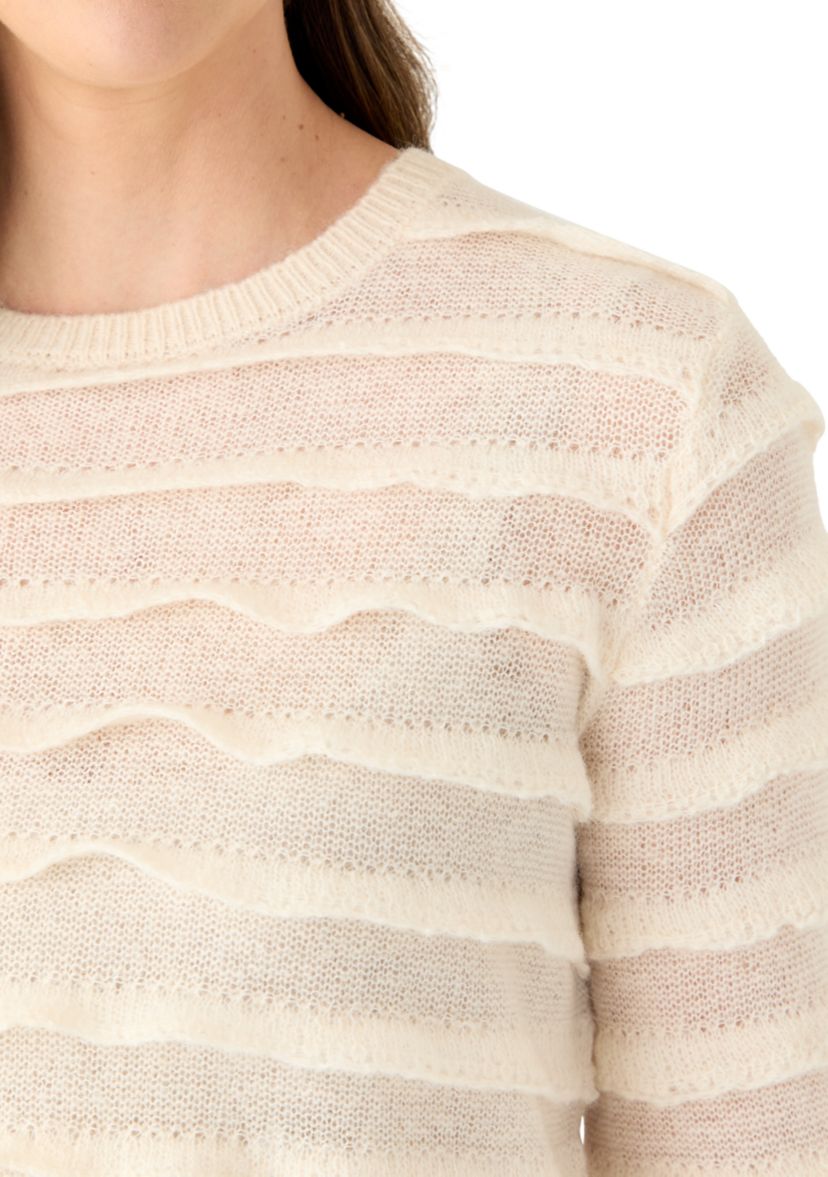 Womens Long Sleeve Textured Sweater
