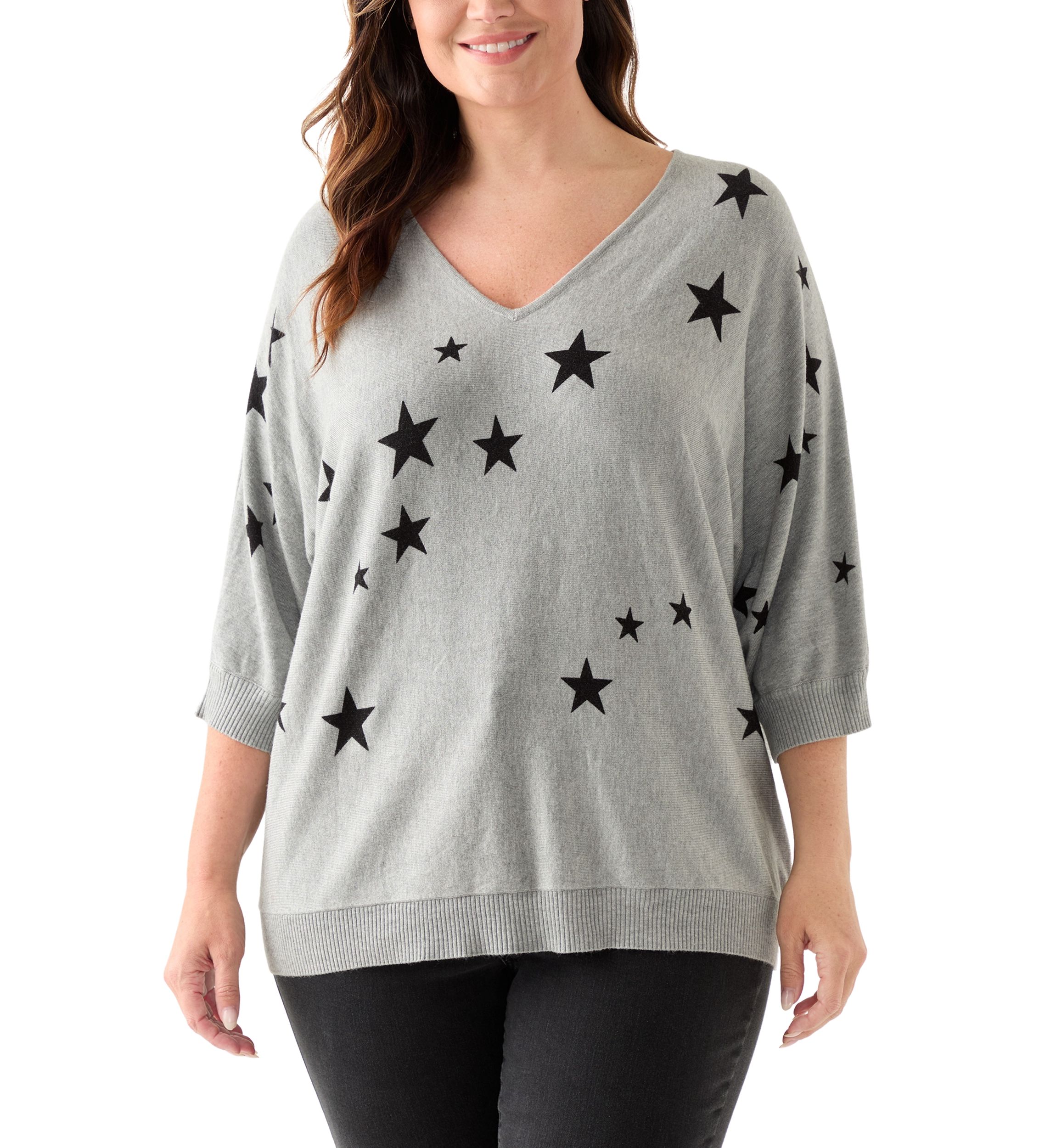 Plus Size Elbow Sleeve Sweater Knit 