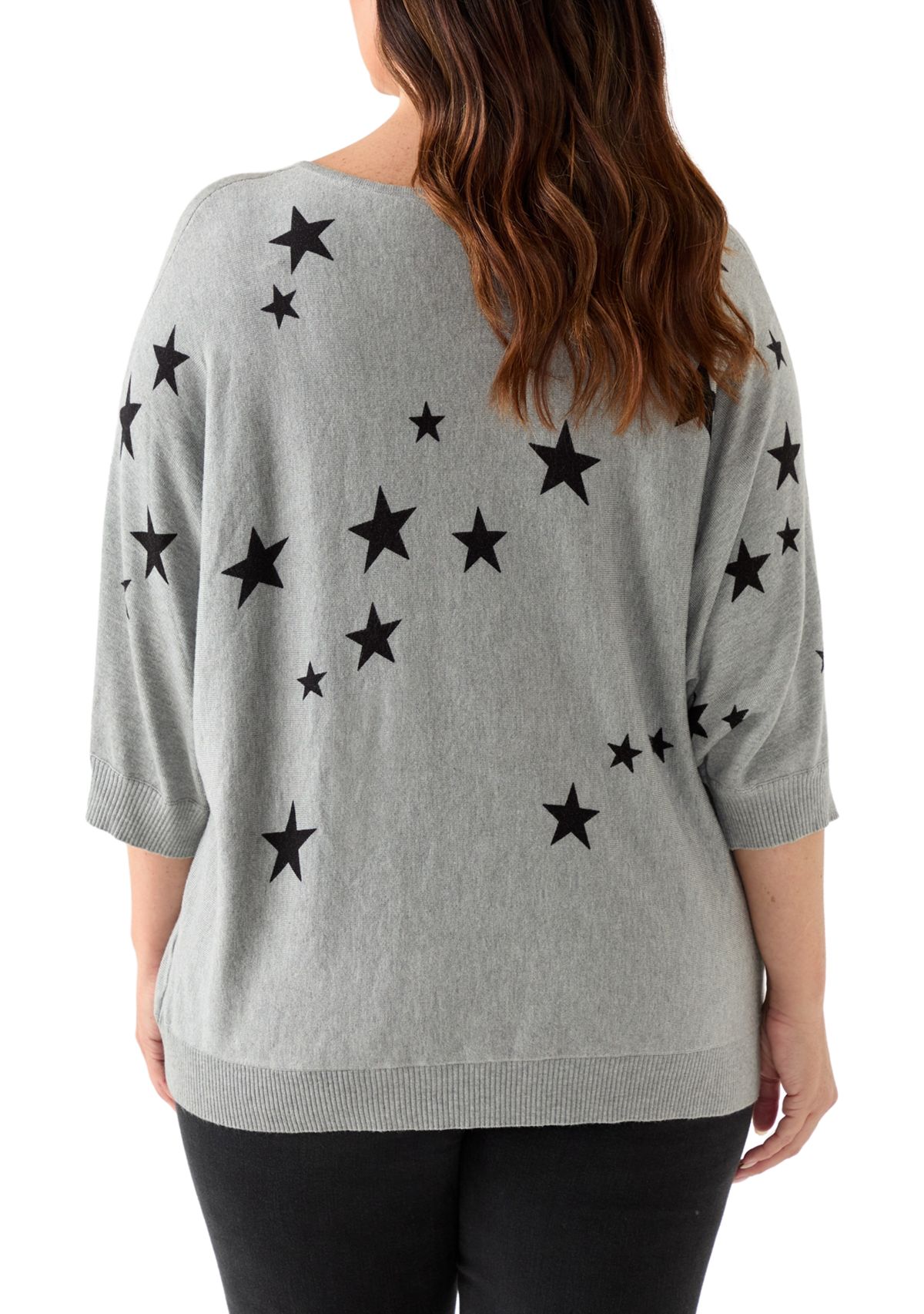 Plus Size Elbow Sleeve Sweater Knit 