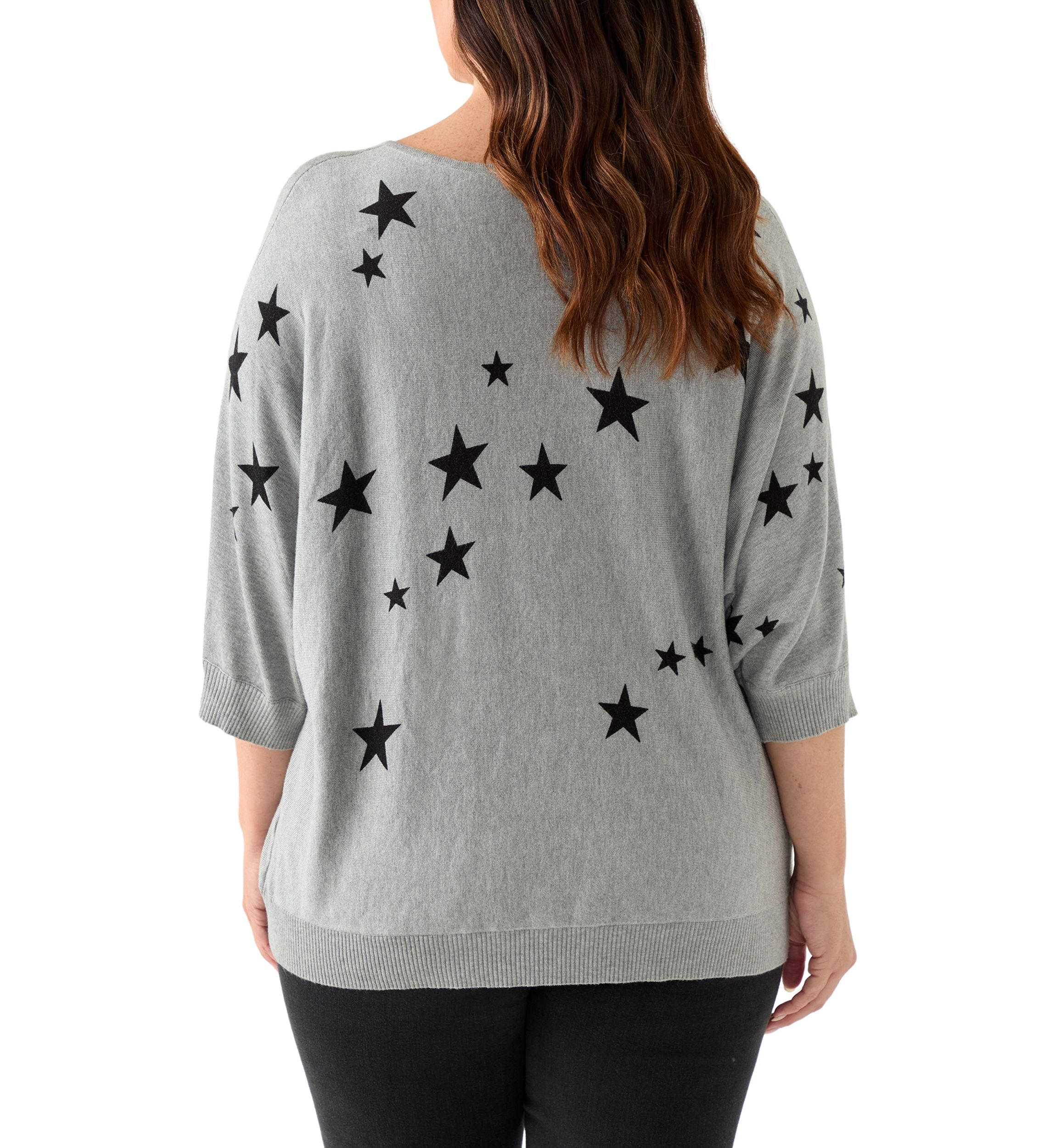 Plus Size Elbow Sleeve Sweater Knit 