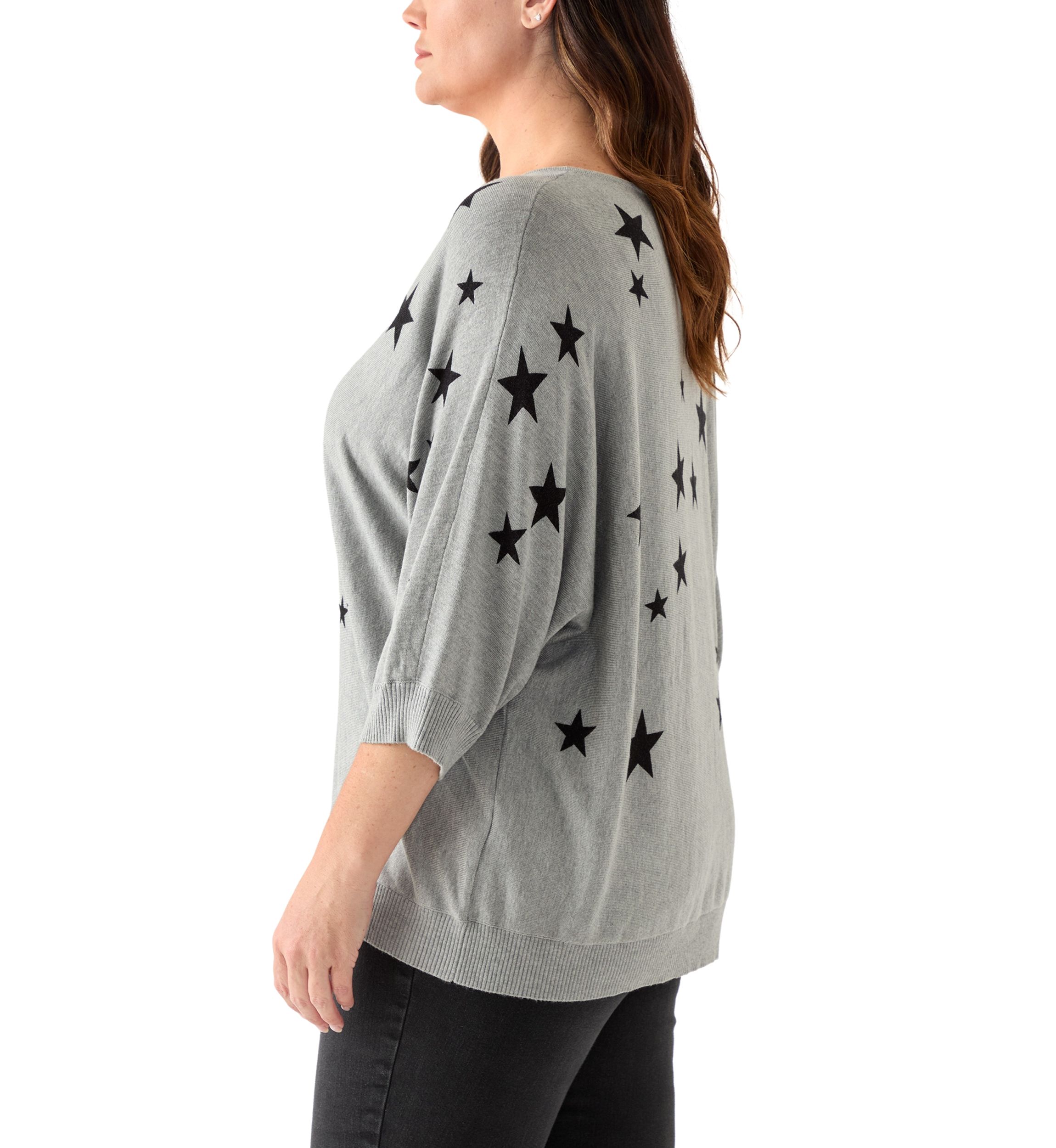 Plus Size Elbow Sleeve Sweater Knit 