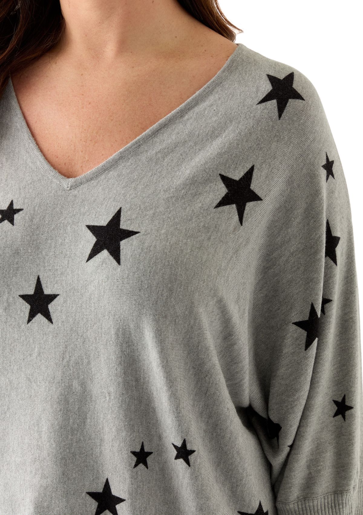 Plus Size Elbow Sleeve Sweater Knit 