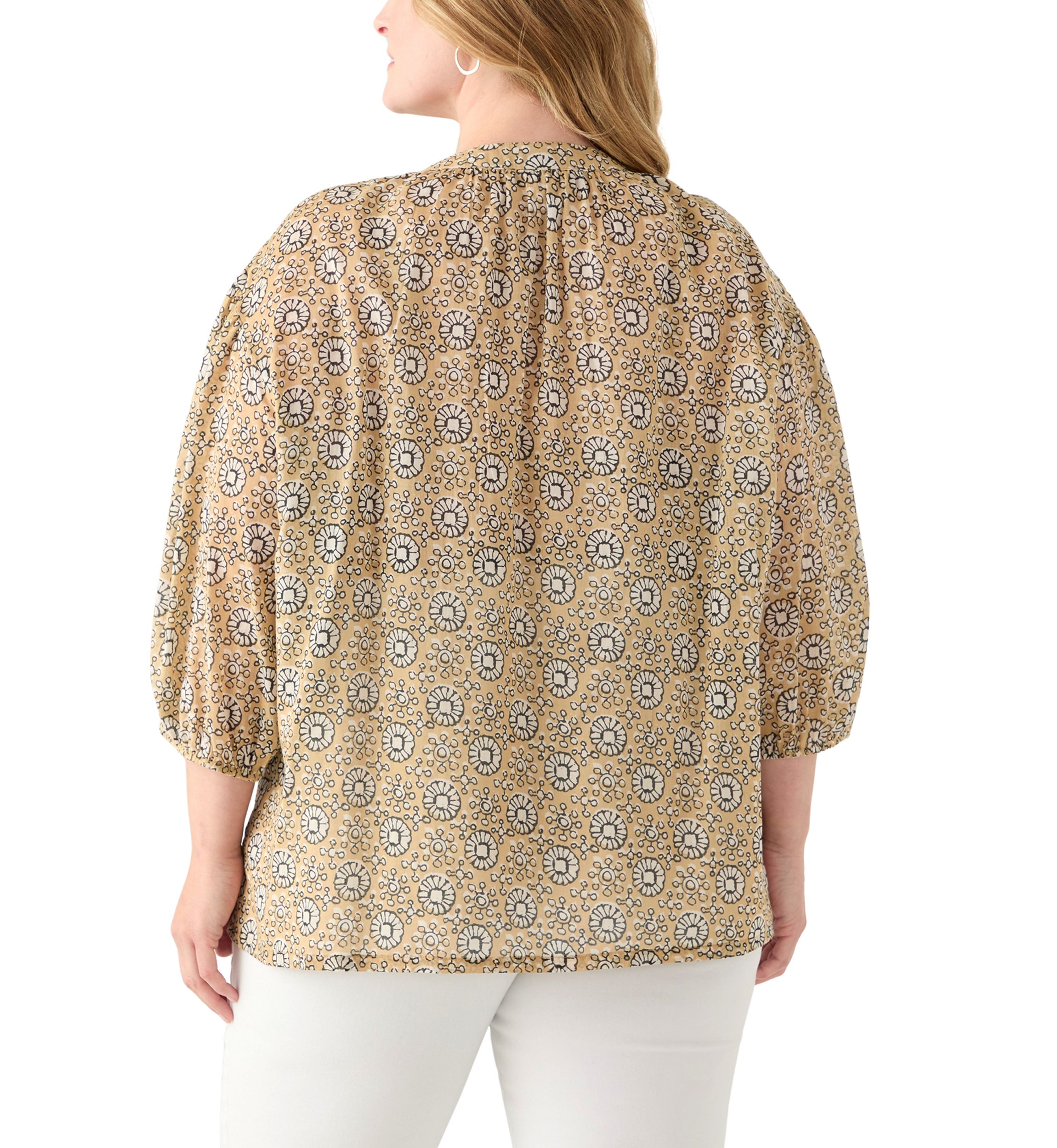 Plus Size Button Down Woven Blouse