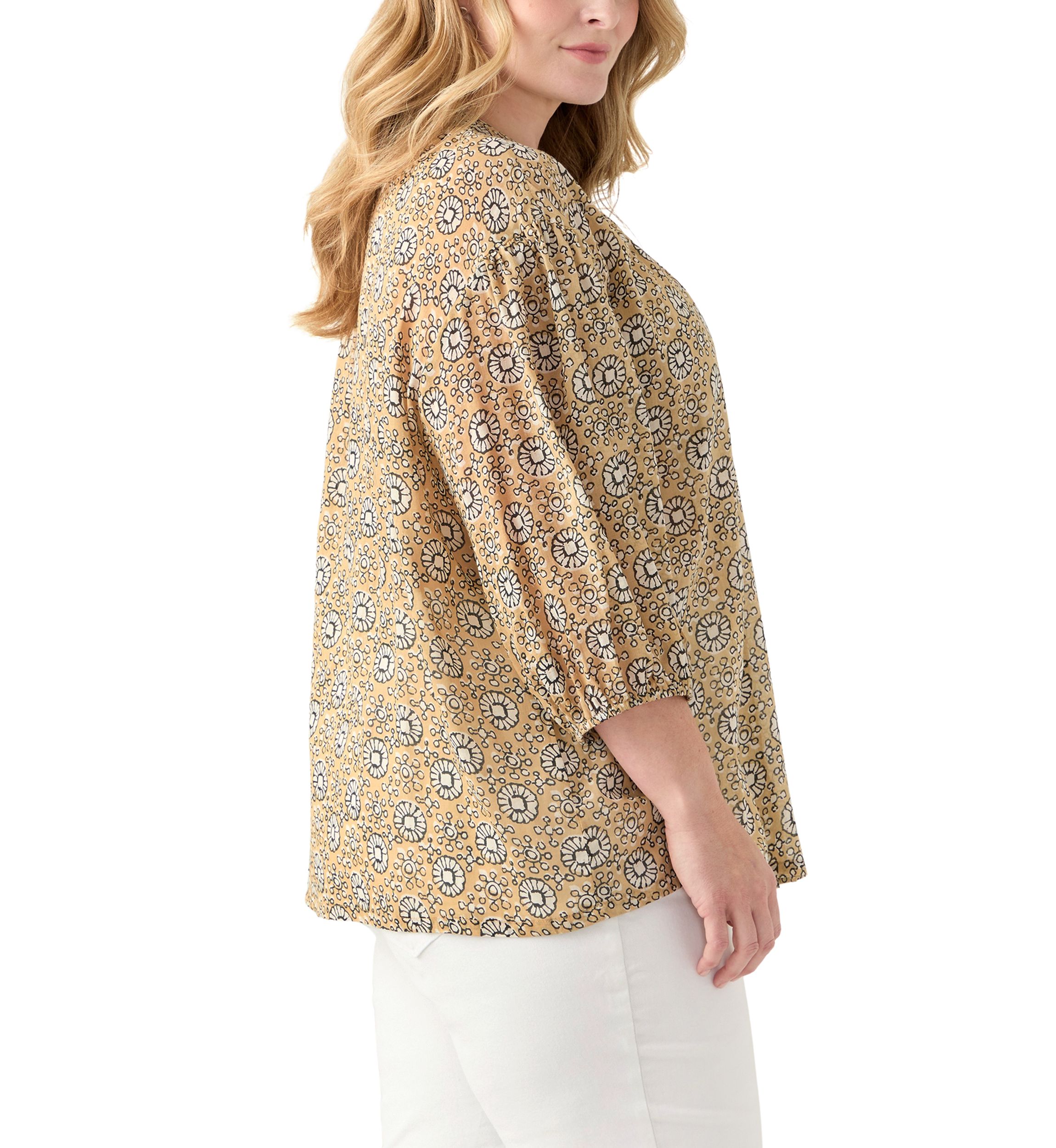 Plus Size Button Down Woven Blouse
