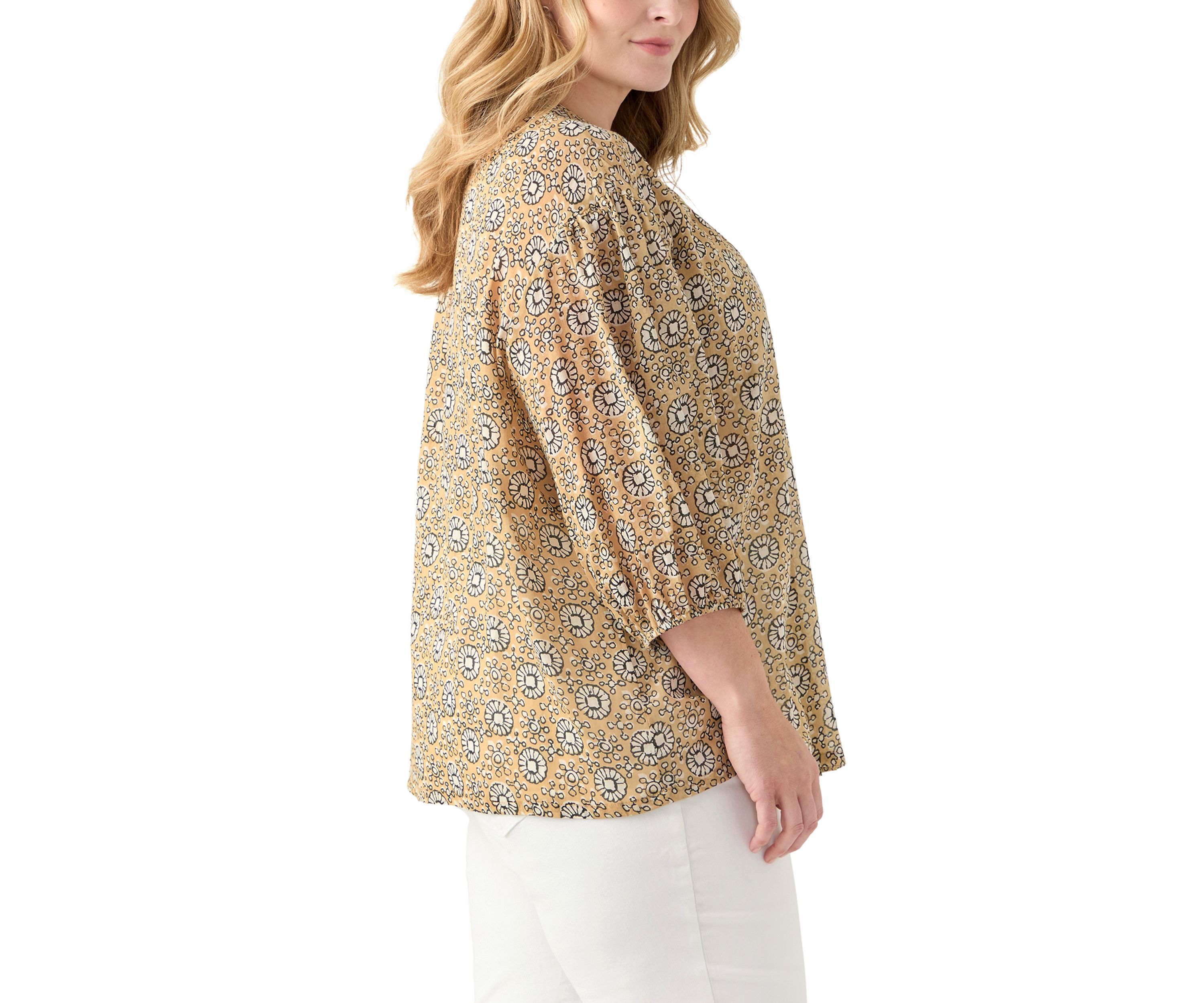 Plus Size Button Down Woven Blouse