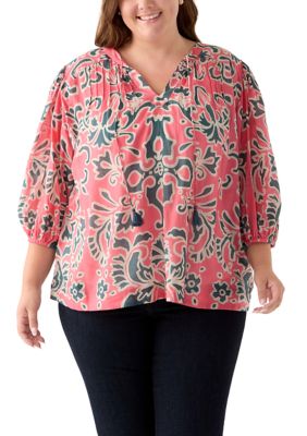Philosophy Women's Plus Size Voile Peasant Top