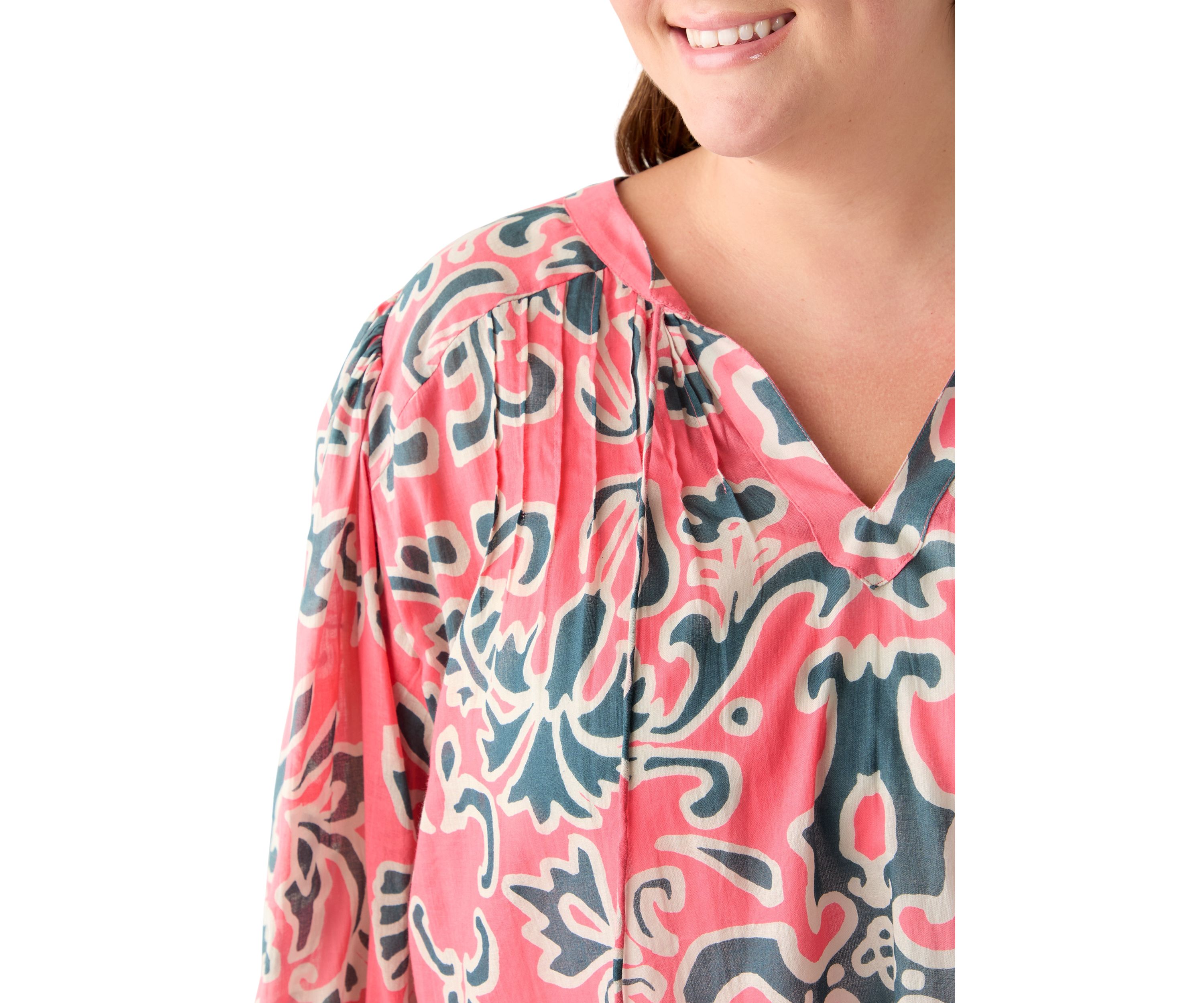 Plus Size Voile Peasant Top