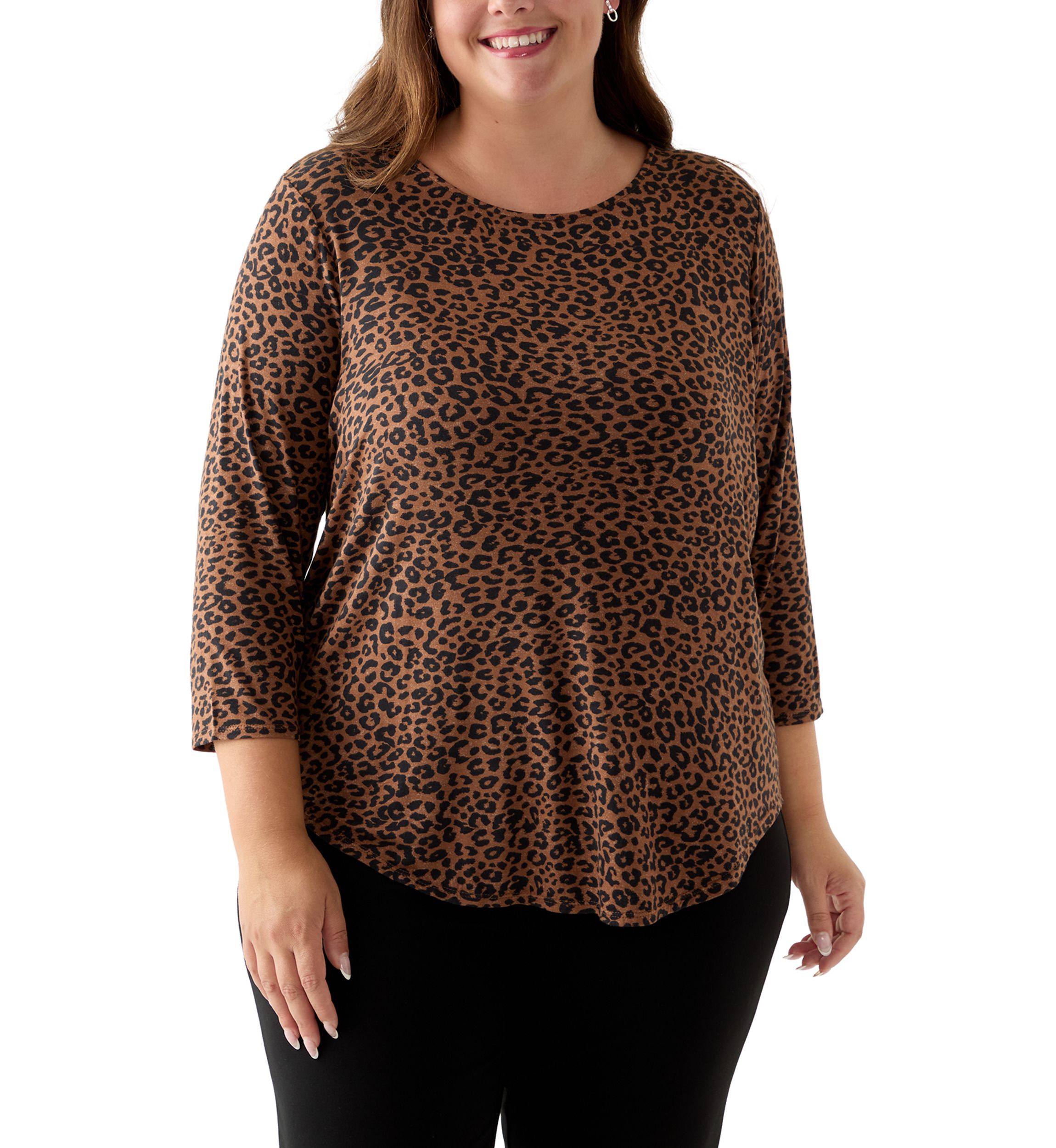 Plus 3/4 Sleeve Pleatback Tee