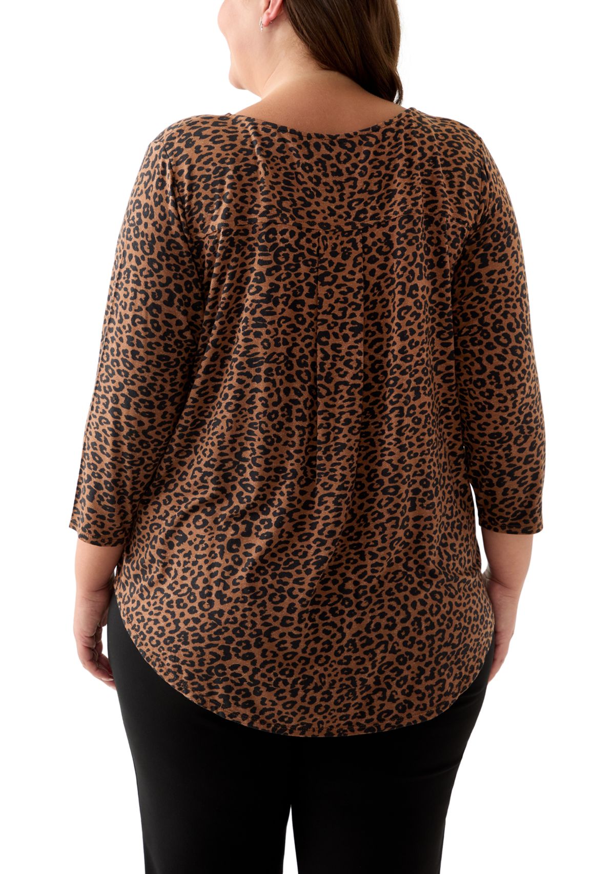 Plus 3/4 Sleeve Pleatback Tee