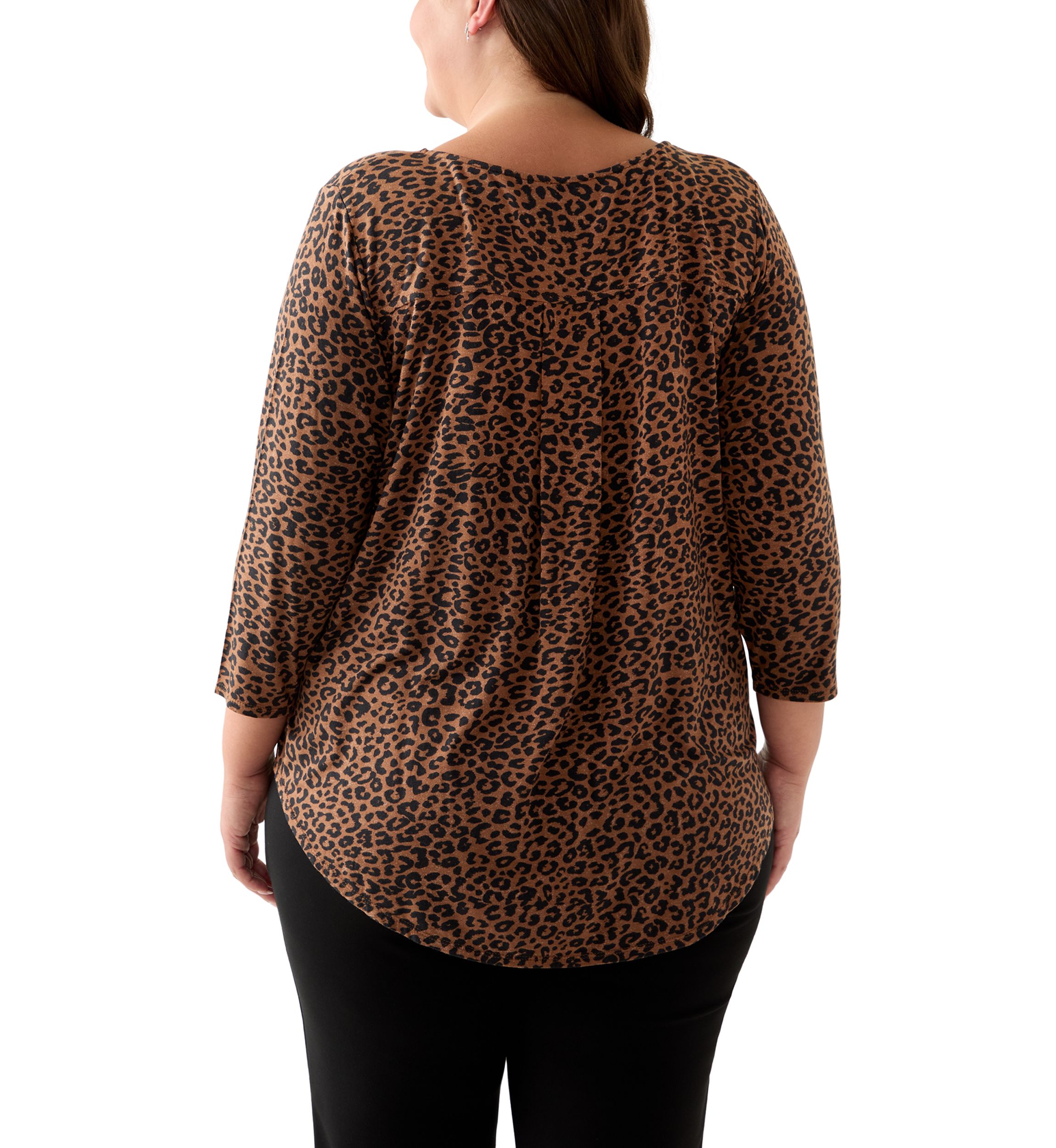 Plus 3/4 Sleeve Pleatback Tee