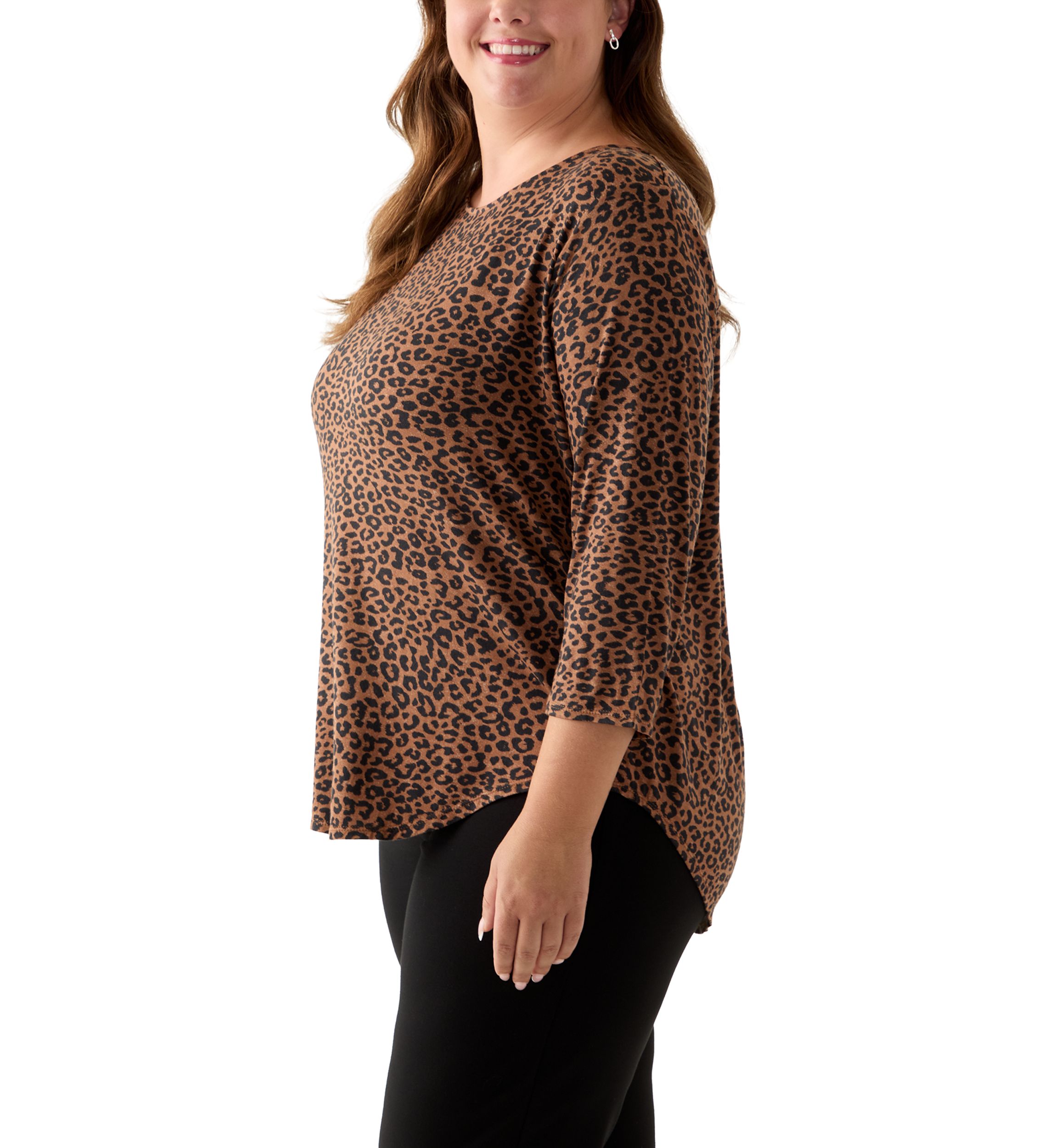 Plus 3/4 Sleeve Pleatback Tee