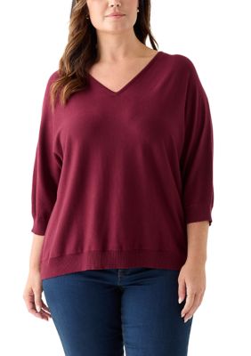 PHILOSOPHY BY REPUBLIC Women's Elbow Sleeve Sweater Knit Top