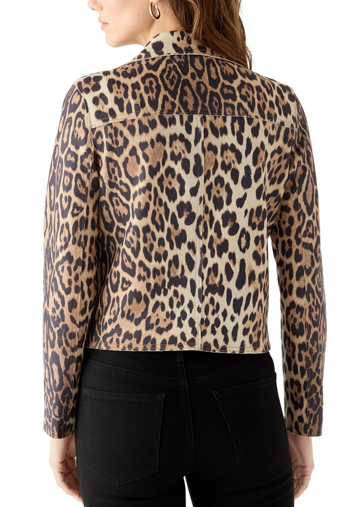 Womens Notch Collar Open Vegan Suede Jacket