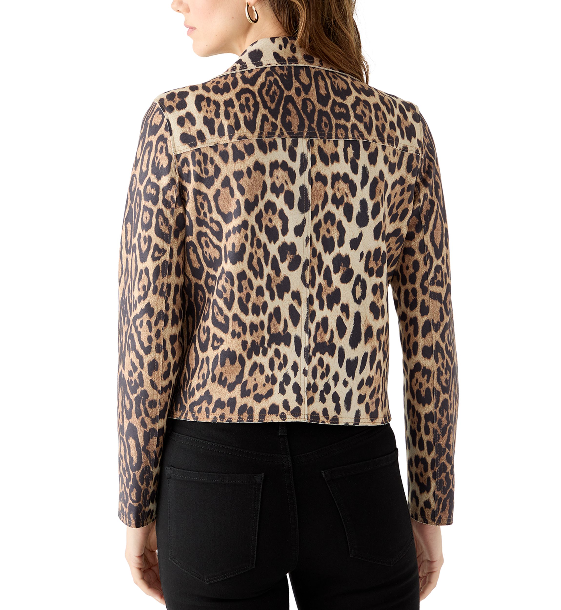 Womens Notch Collar Open Vegan Suede Jacket