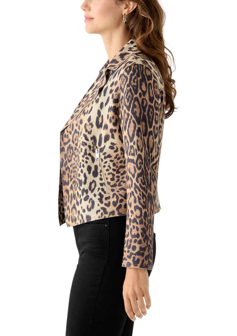Womens Notch Collar Open Vegan Suede Jacket