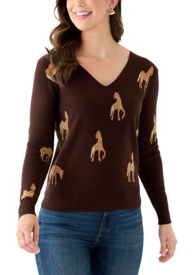Philosophy Women's V-Neck Printed Sweater