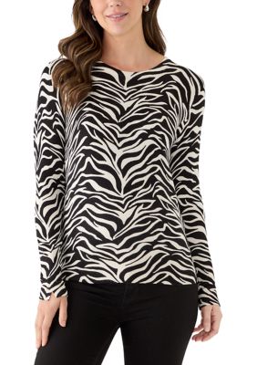 PHILOSOPHY BY REPUBLIC Women's Long Sleeve Crew Neck Printed Sweater