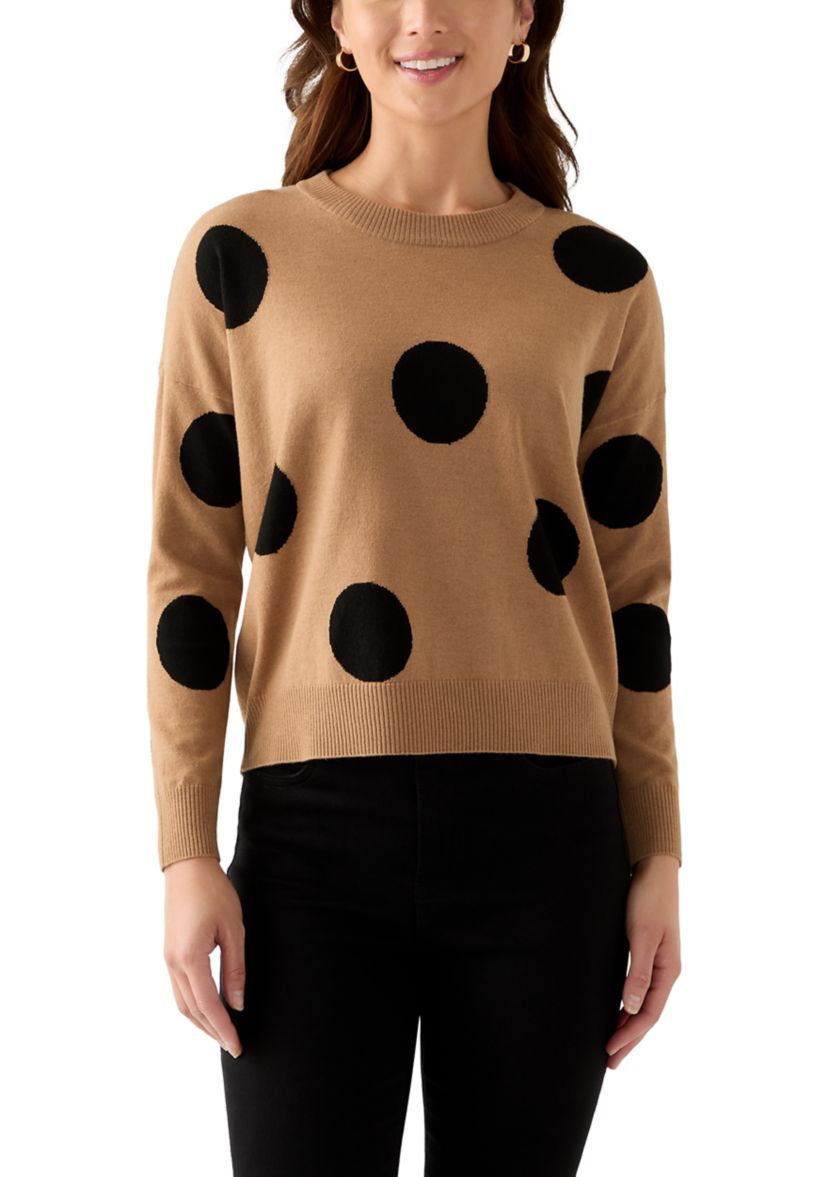 Petite Intarsia Pullover with Polka Dots