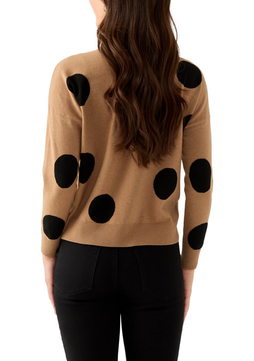 Petite Intarsia Pullover with Polka Dots