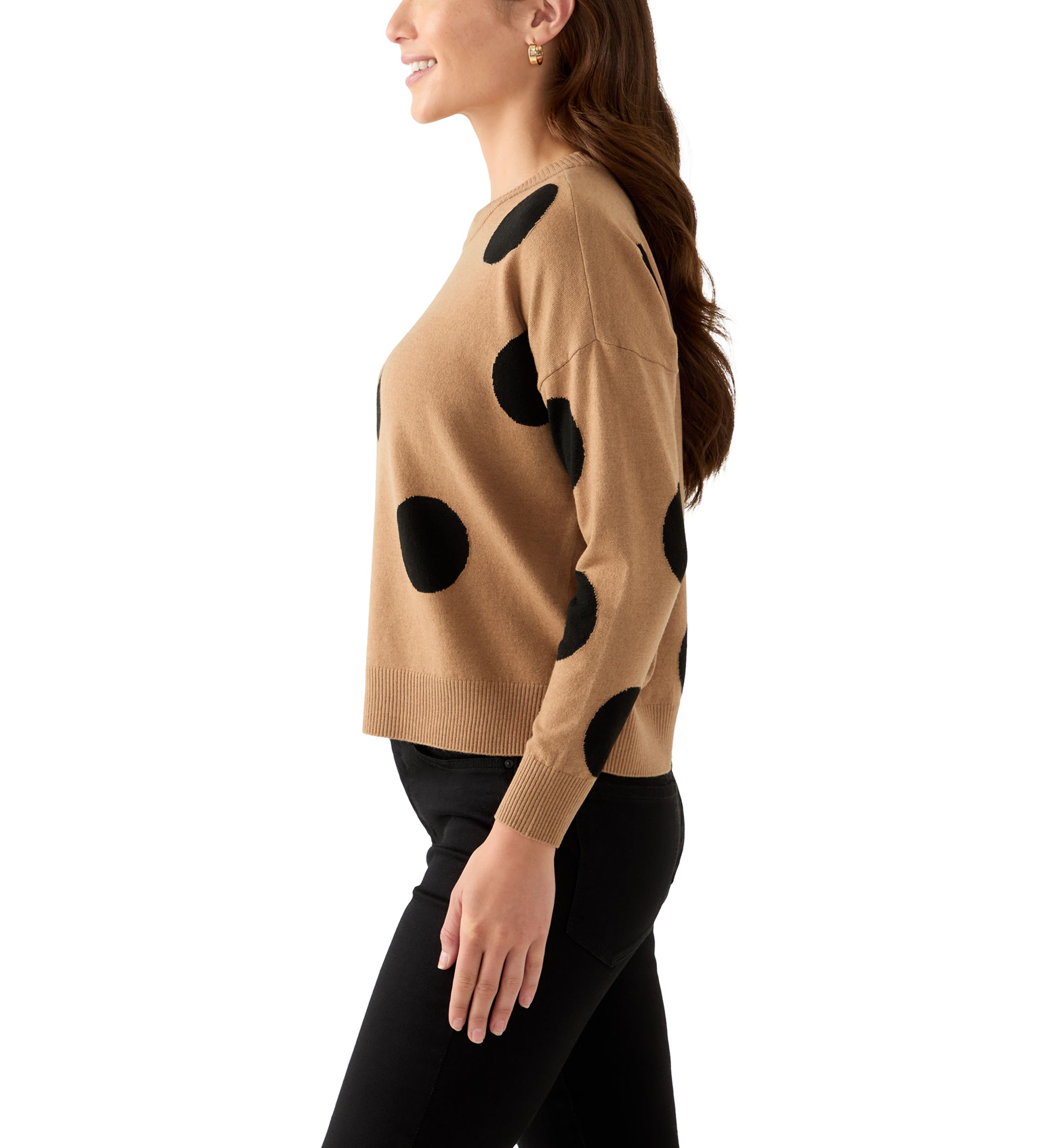 Petite Intarsia Pullover with Polka Dots
