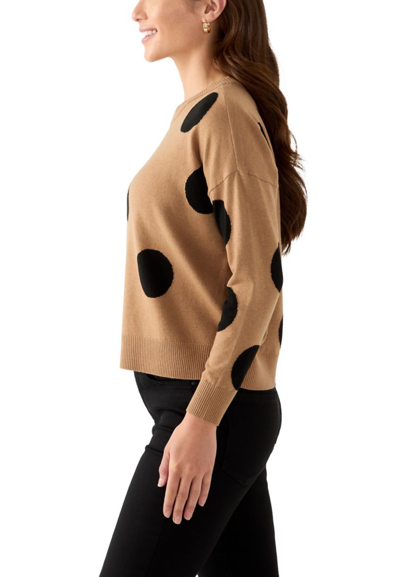 Petite Intarsia Pullover with Polka Dots